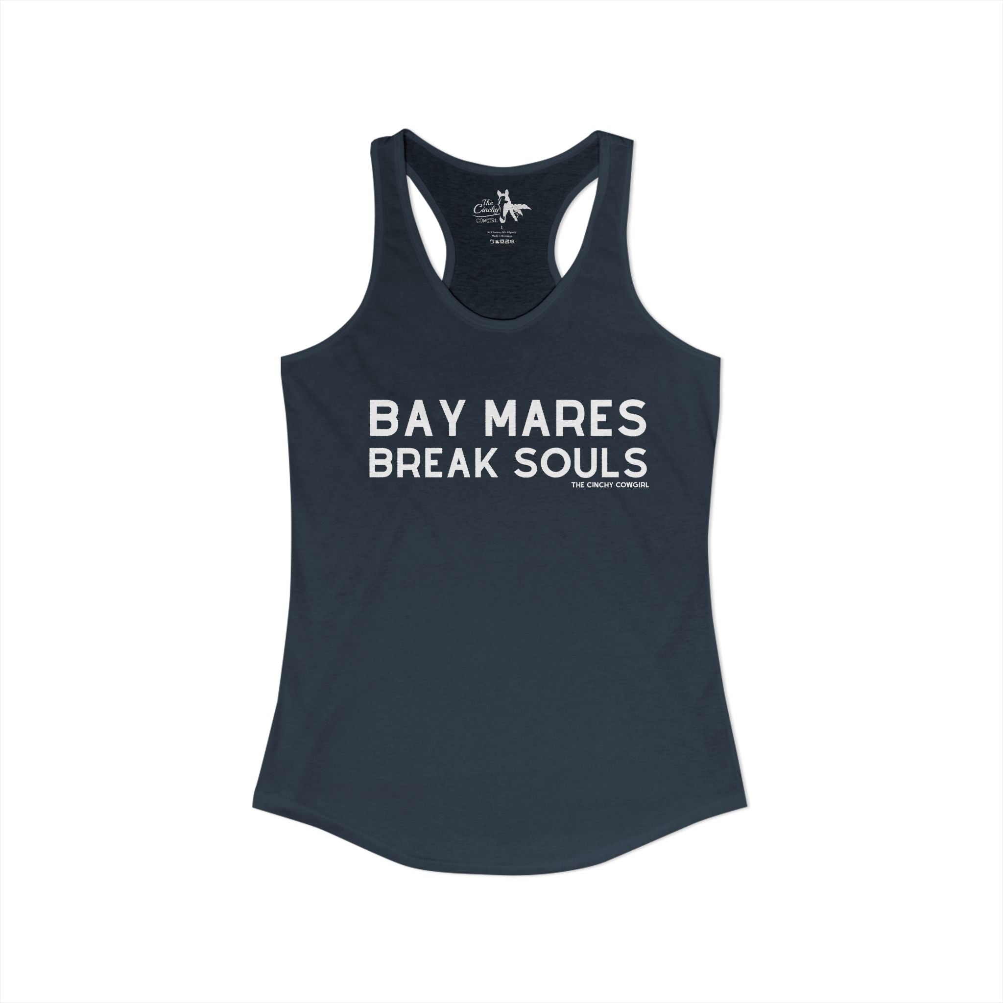 Bay Mares Break Souls Tank Top graphic tank The Cinchy Cowgirl - Print XS Solid Indigo