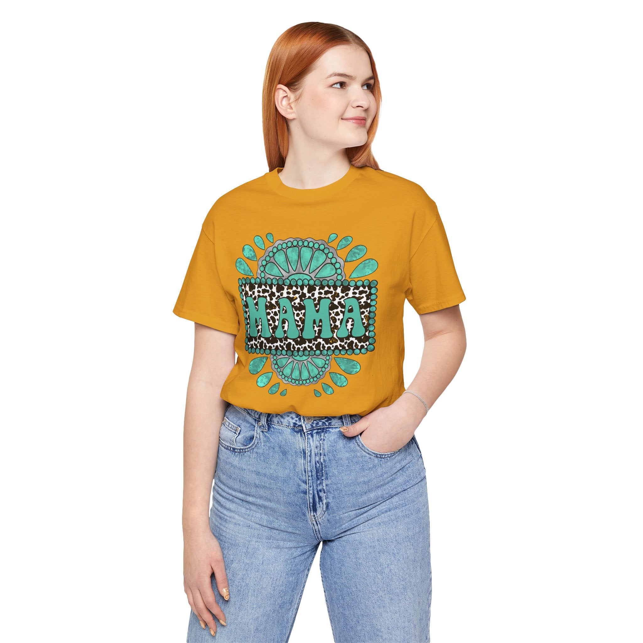 Turquoise Western Mama Short Sleeve Graphic Tee (Available In 14 Colors) T-Shirt Printify