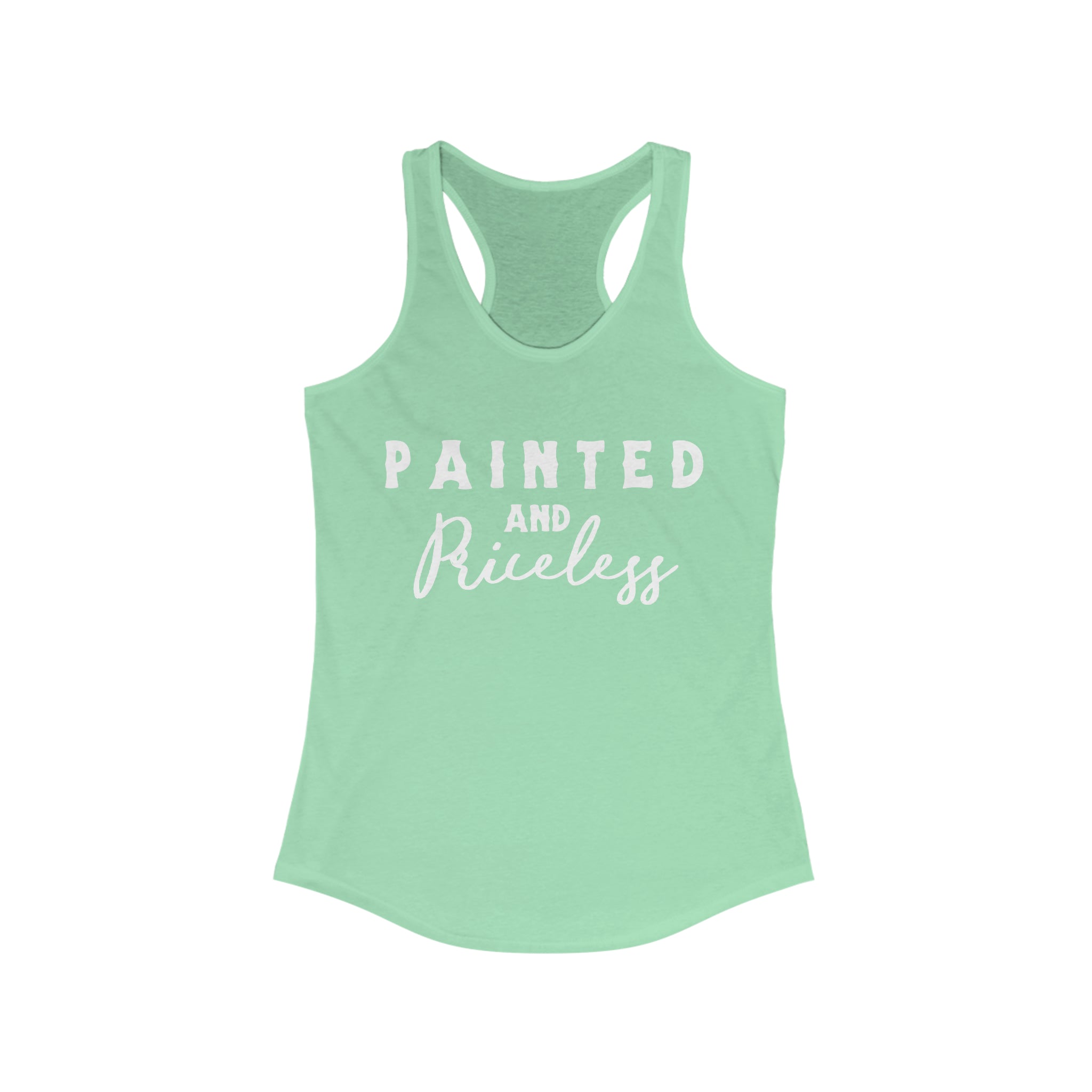 Painted & Priceless Racerback Tank Horse Color Shirts Printify XS Solid Mint