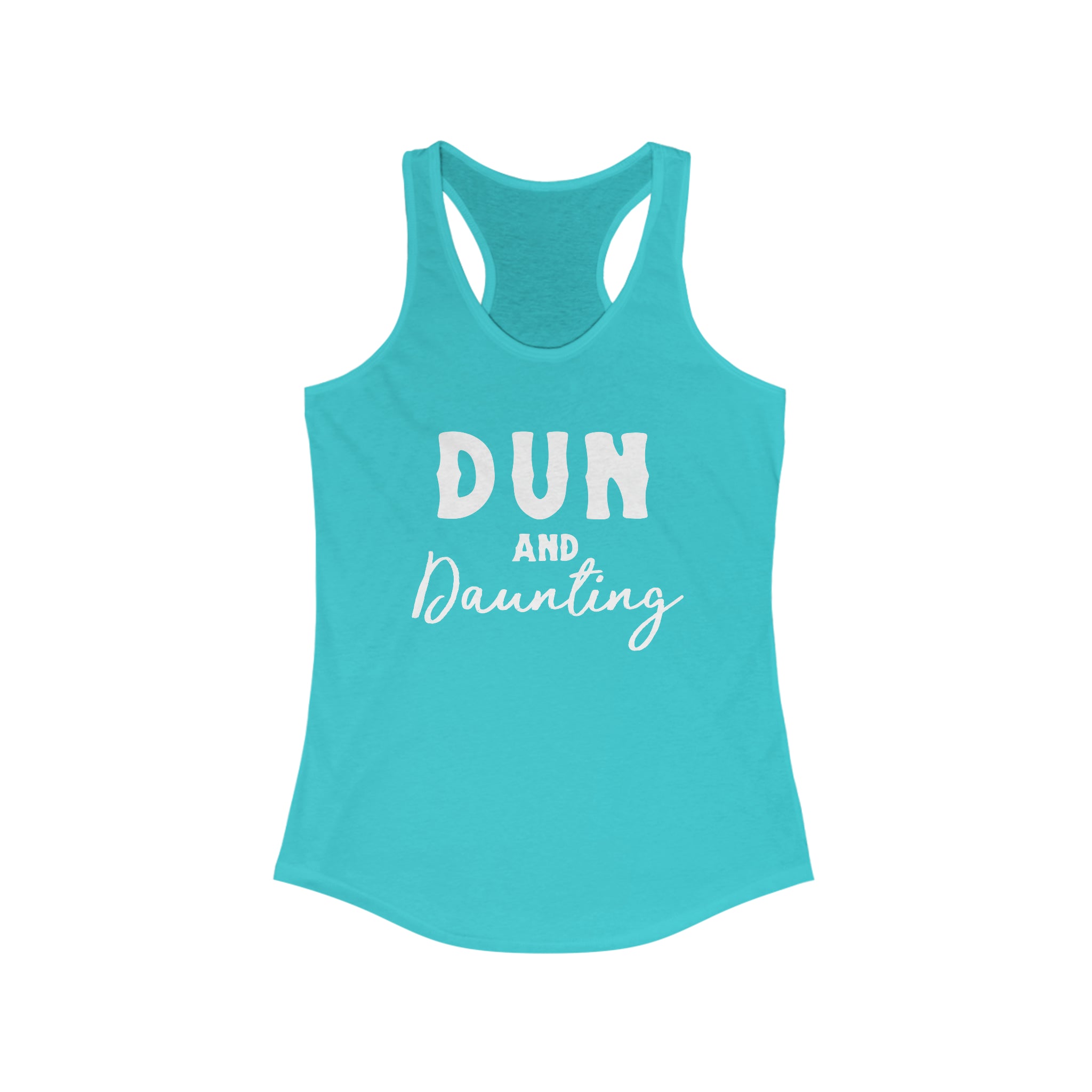 Dun & Daunting Racerback Tank Horse Color Shirts Printify XS Solid Tahiti Blue