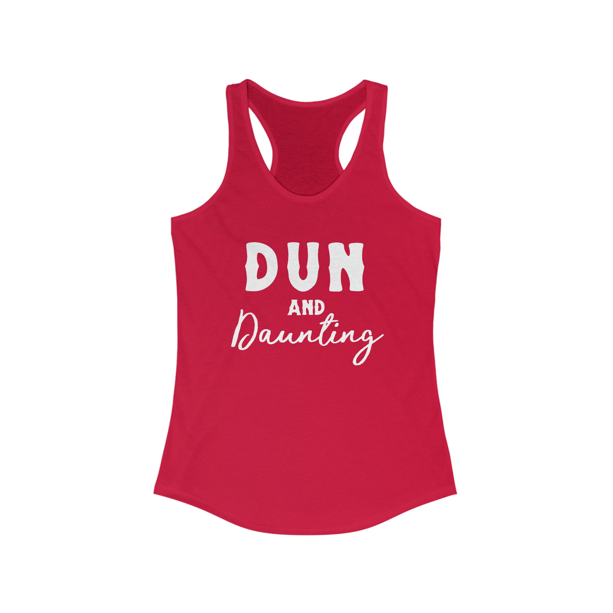 Dun & Daunting Racerback Tank Horse Color Shirts Printify XS Solid Red