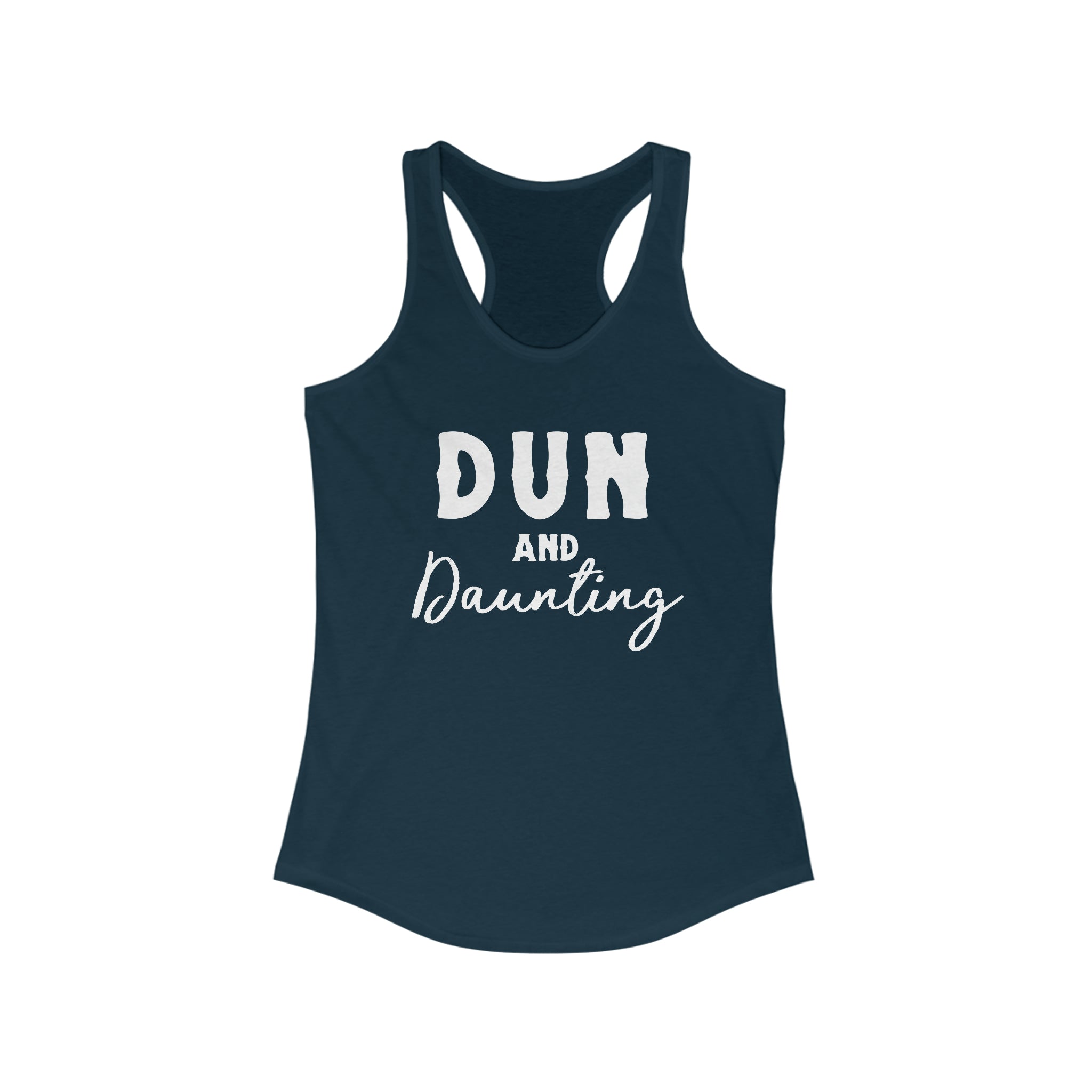 Dun & Daunting Racerback Tank Horse Color Shirts Printify XS Solid Midnight Navy
