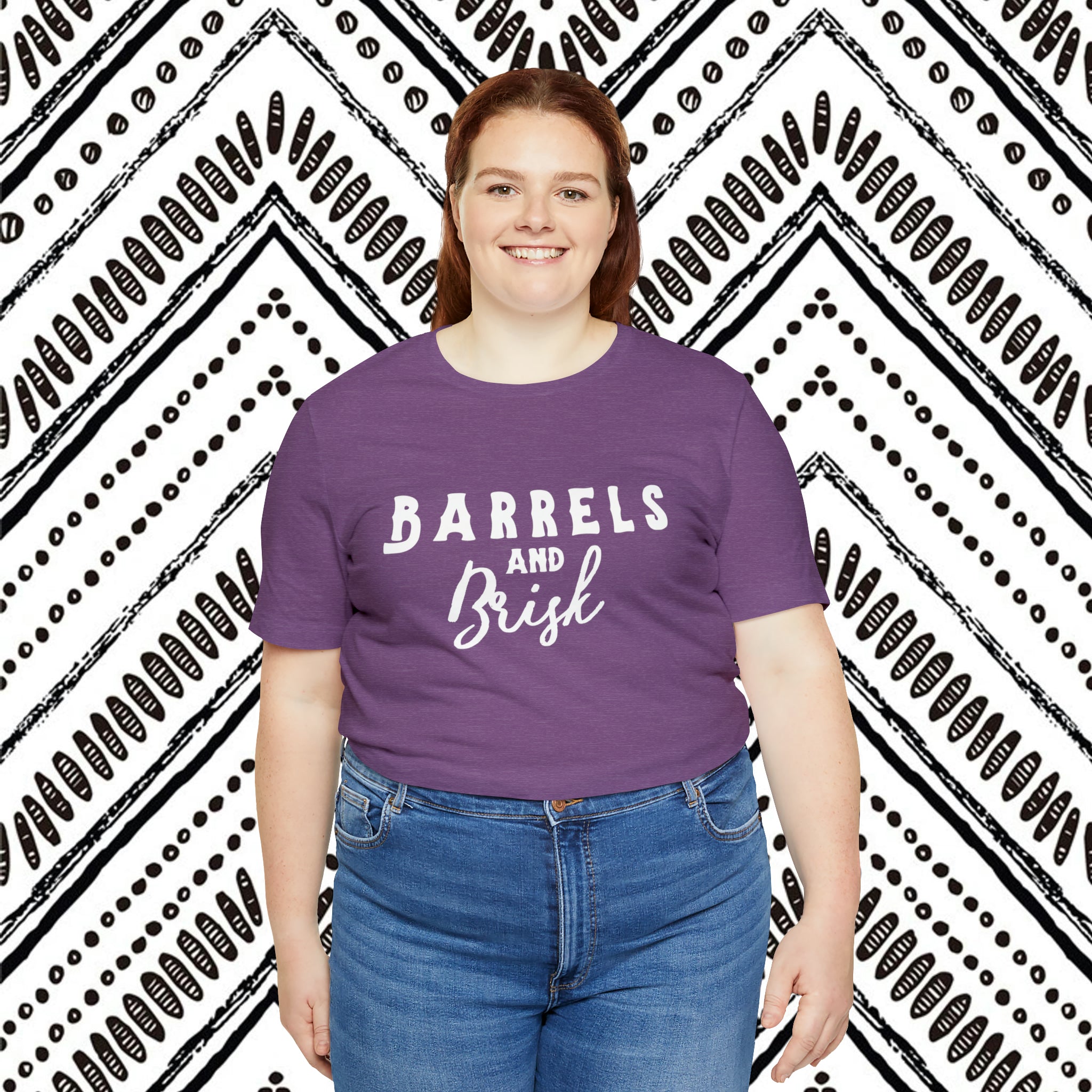 Barrels & Brisk Short Sleeve Tee Horse Riding Discipline Tee Printify