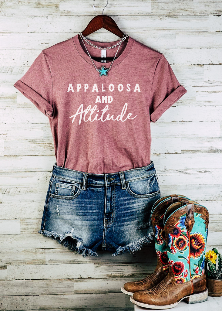 Heather Mauve Appaloosa & Attitude Short Sleeve Tee Horse Color Shirt Printify XS  