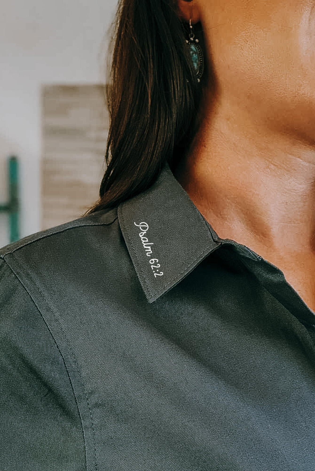 Psalm 62:2 Long Sleeve Button Down Shirt long sleeve button down - faith based The Cinchy Cowgirl
