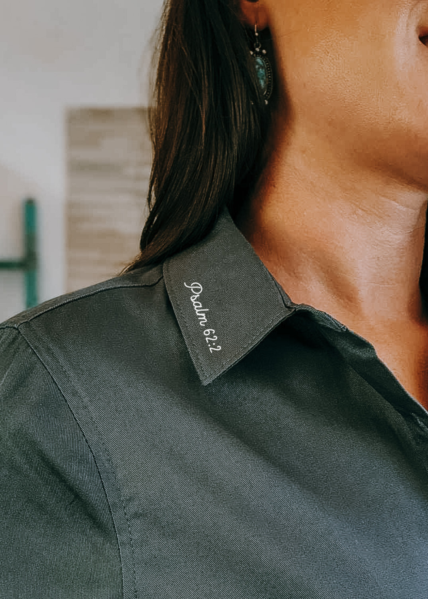 Psalm 62:2 Long Sleeve Button Down Shirt long sleeve button down - faith based The Cinchy Cowgirl
