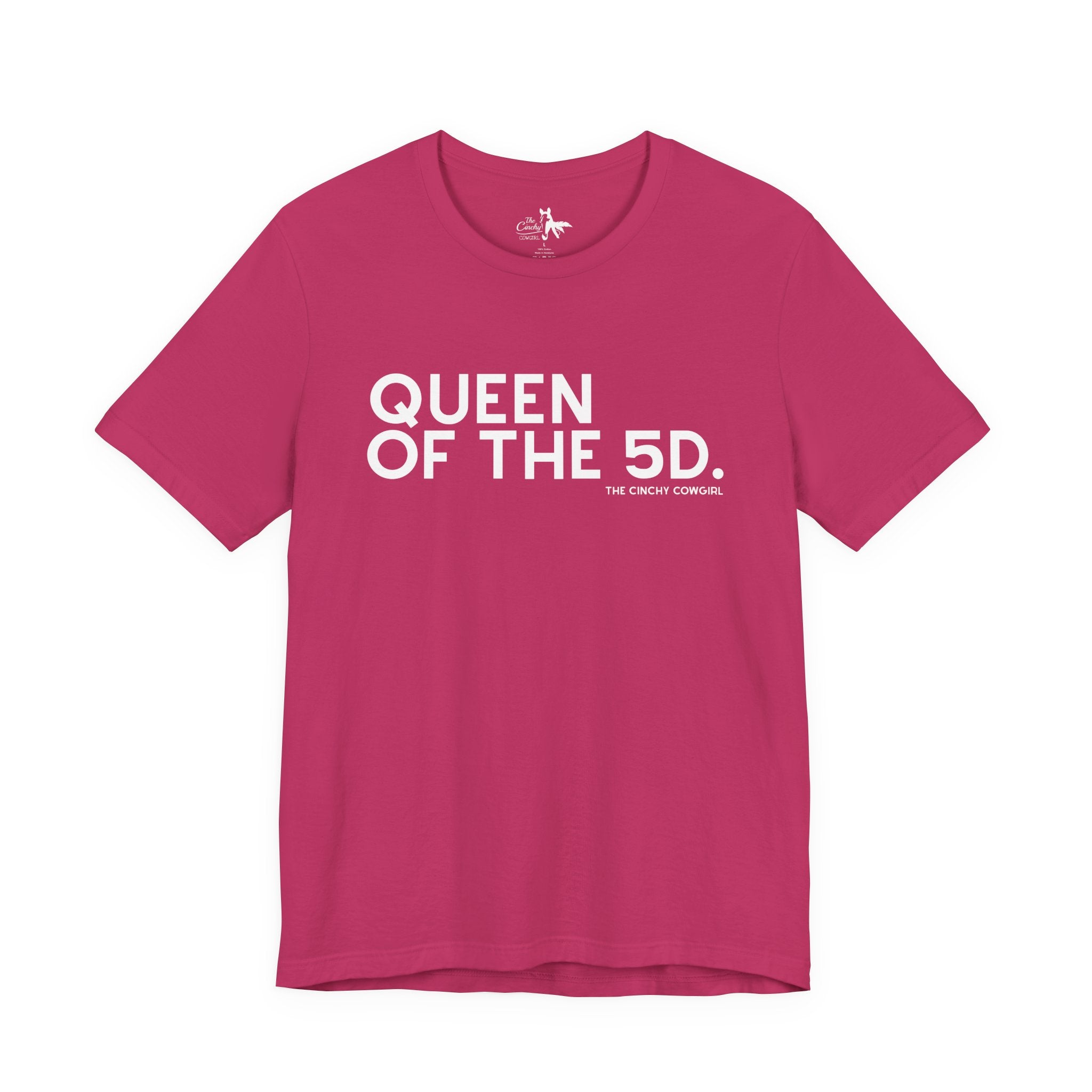 Queen of the 5D Short Sleeve Tee graphic tee - dropship The Cinchy Cowgirl - Print Berry XS