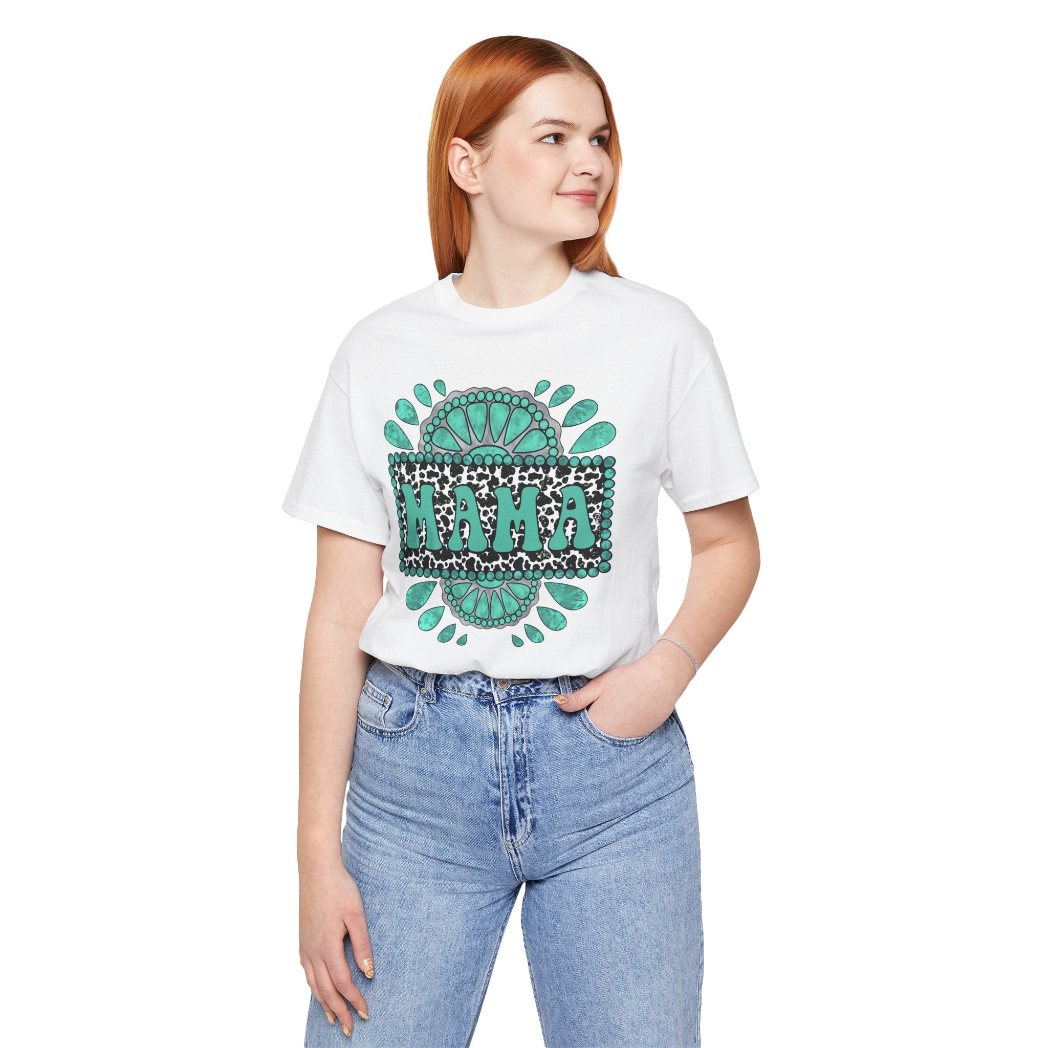 Turquoise Western Mama Short Sleeve Graphic Tee (Available In 14 Colors) T-Shirt Printify