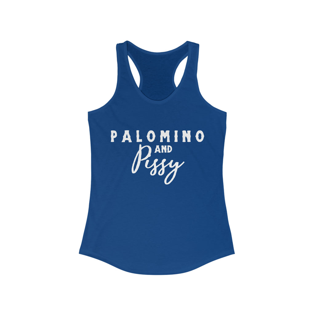 Palomino & Pissy Racerback Tank Horse Color Shirts Printify XS Solid Royal 