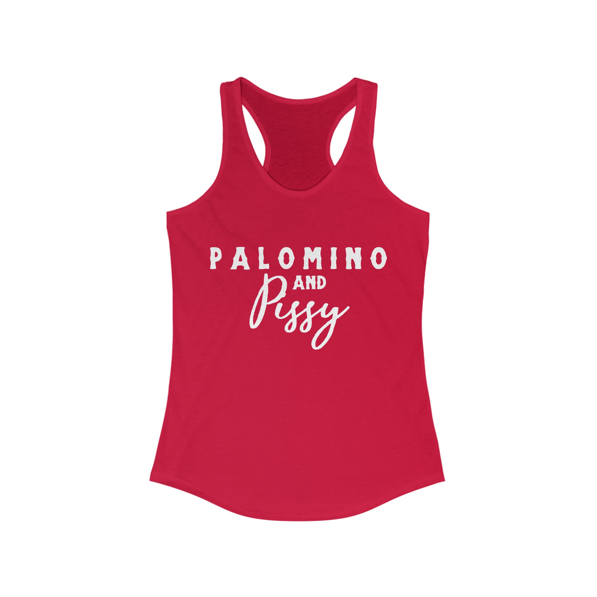 Palomino & Pissy Racerback Tank Horse Color Shirts Printify XS Solid Red