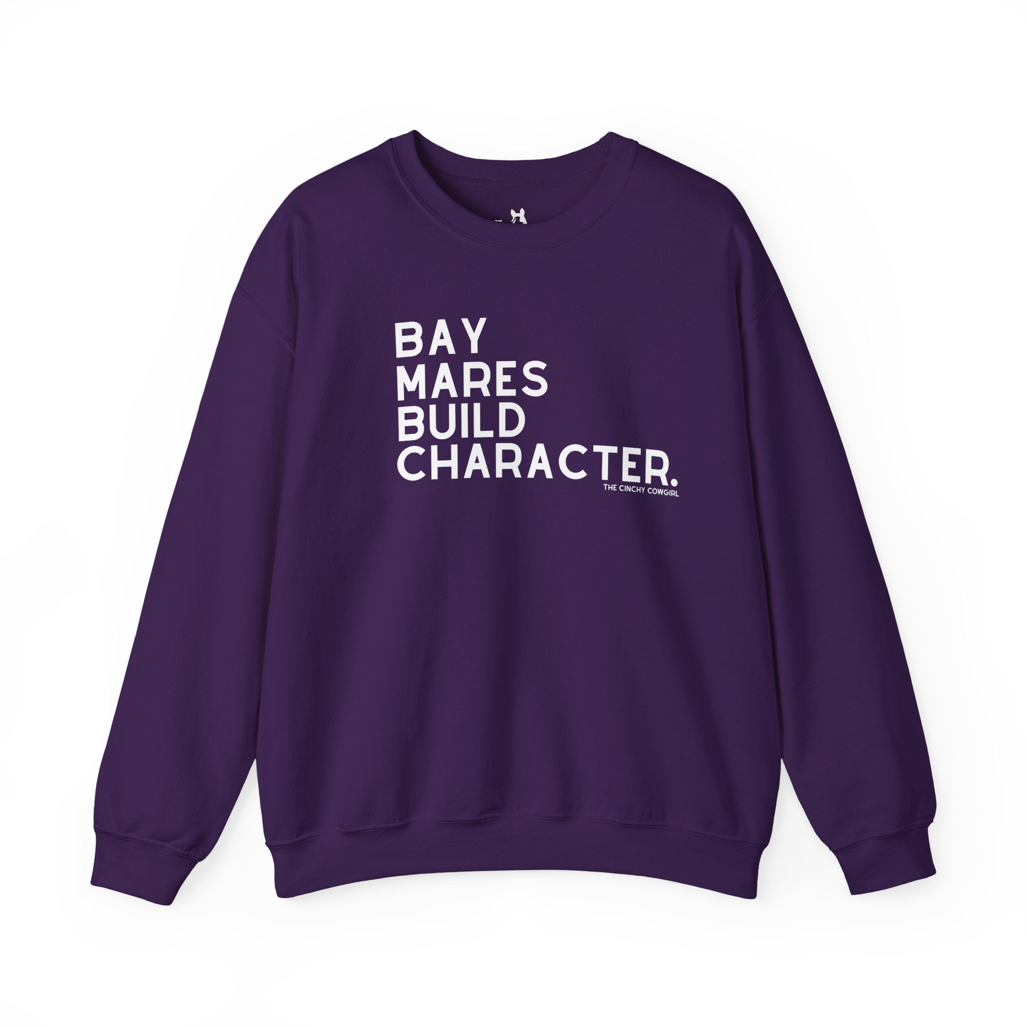 Bay Mares Build Character Pullover Graphic Pullover The Cinchy Cowgirl - Print S Purple