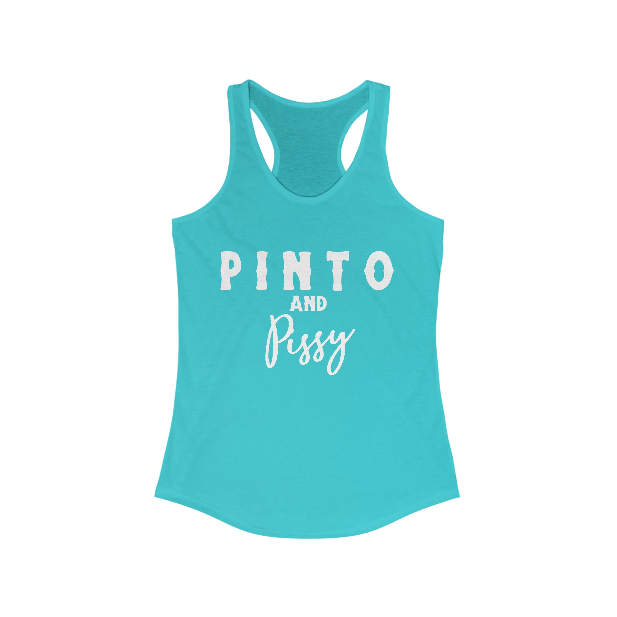 Pinto & Pissy Racerback Tank Horse Color Shirts Printify XS Solid Tahiti Blue