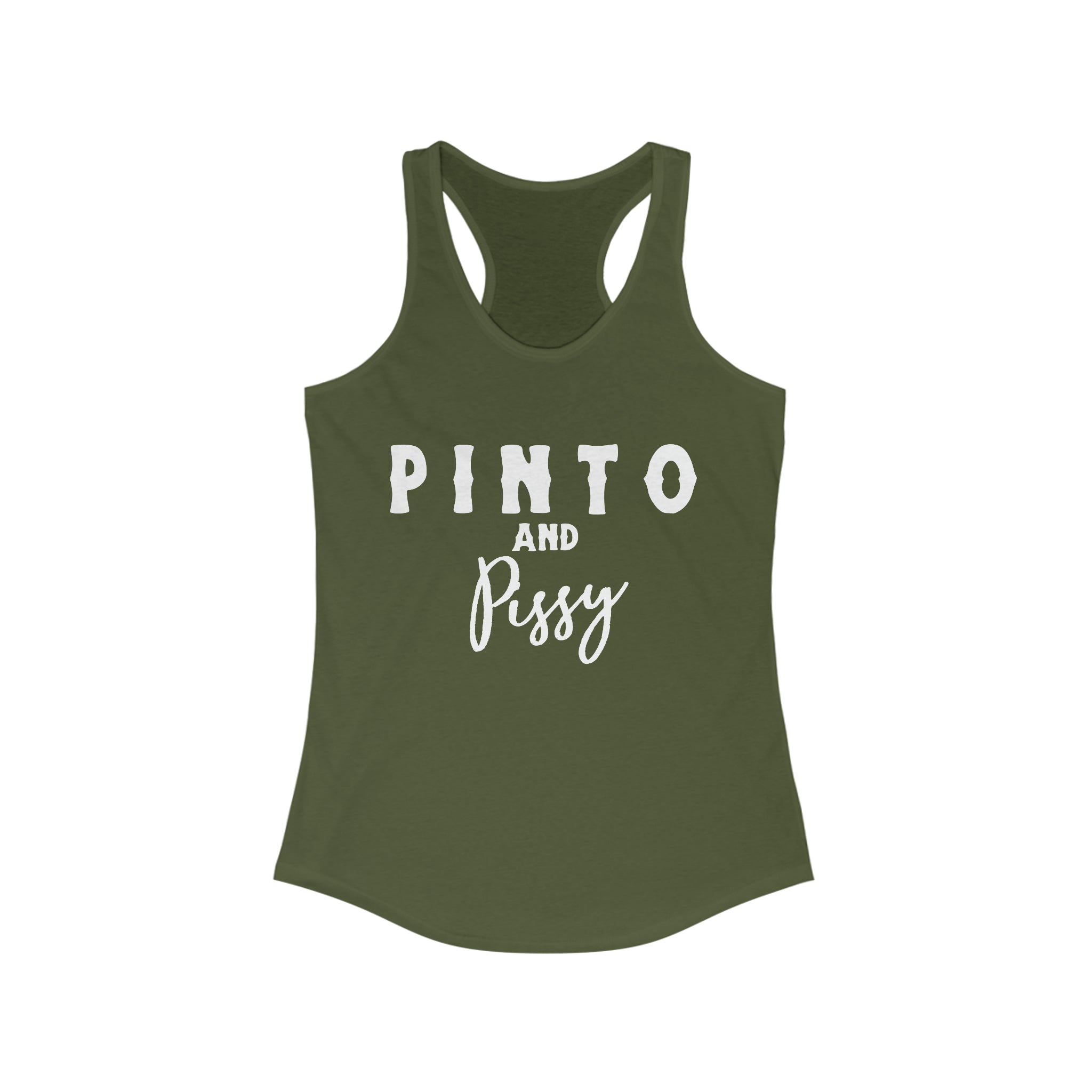 Pinto & Pissy Racerback Tank Horse Color Shirts Printify XS Solid Military Green
