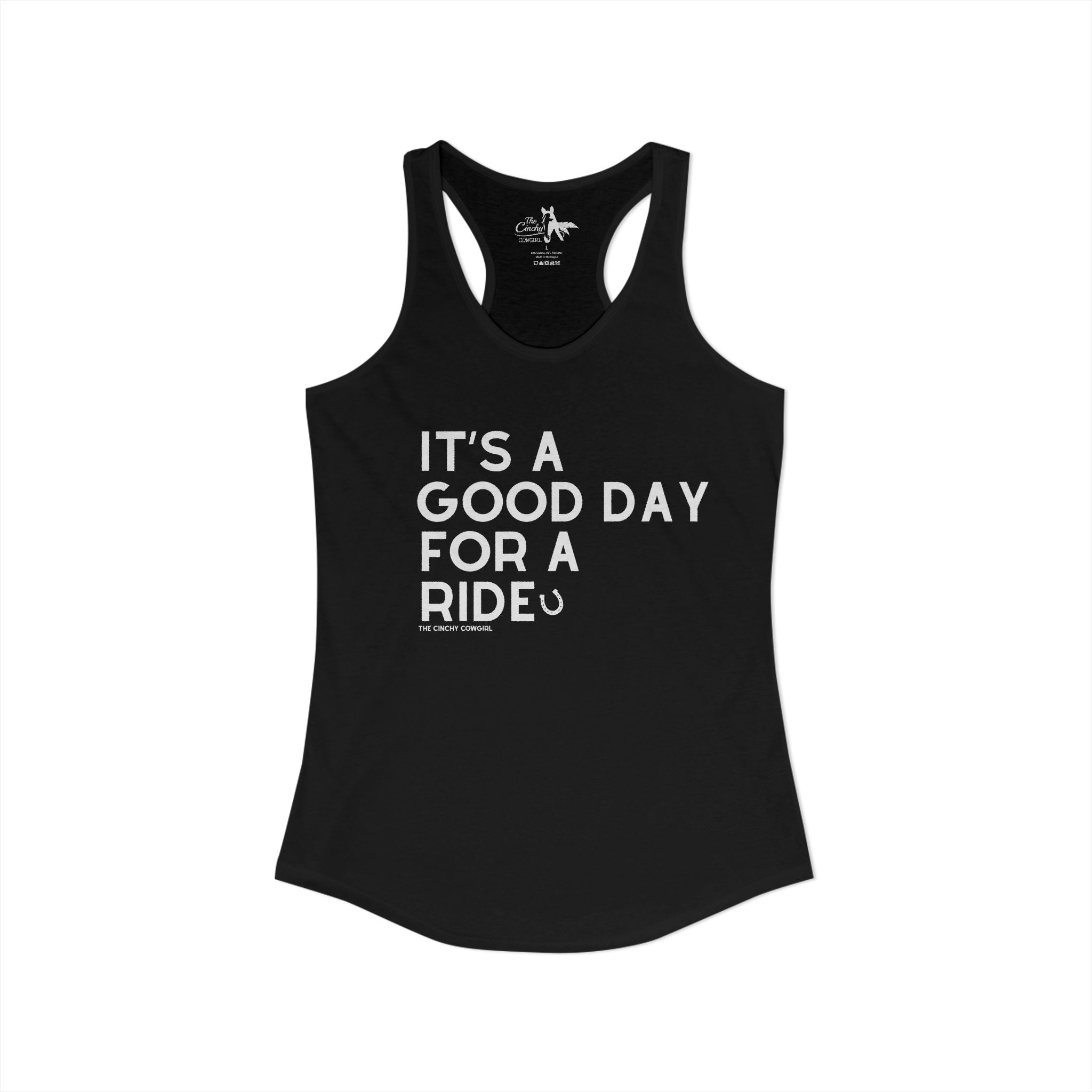 It's A Good Day For a Ride Tank Top Tank Top The Cinchy Cowgirl - Print XS Solid Black
