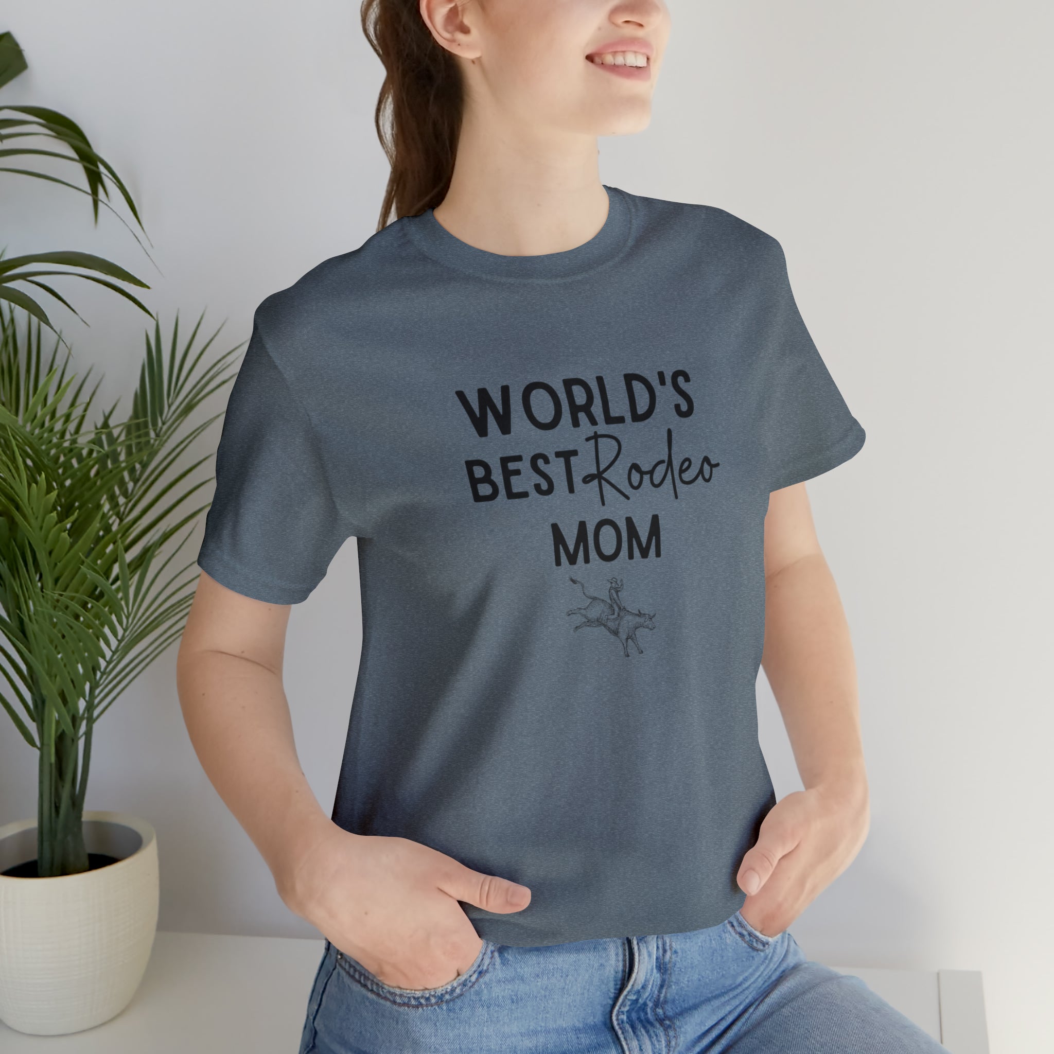 World's Best Rodeo Mom Short Sleeve Tee tcc graphic tee Printify Heather Slate XS