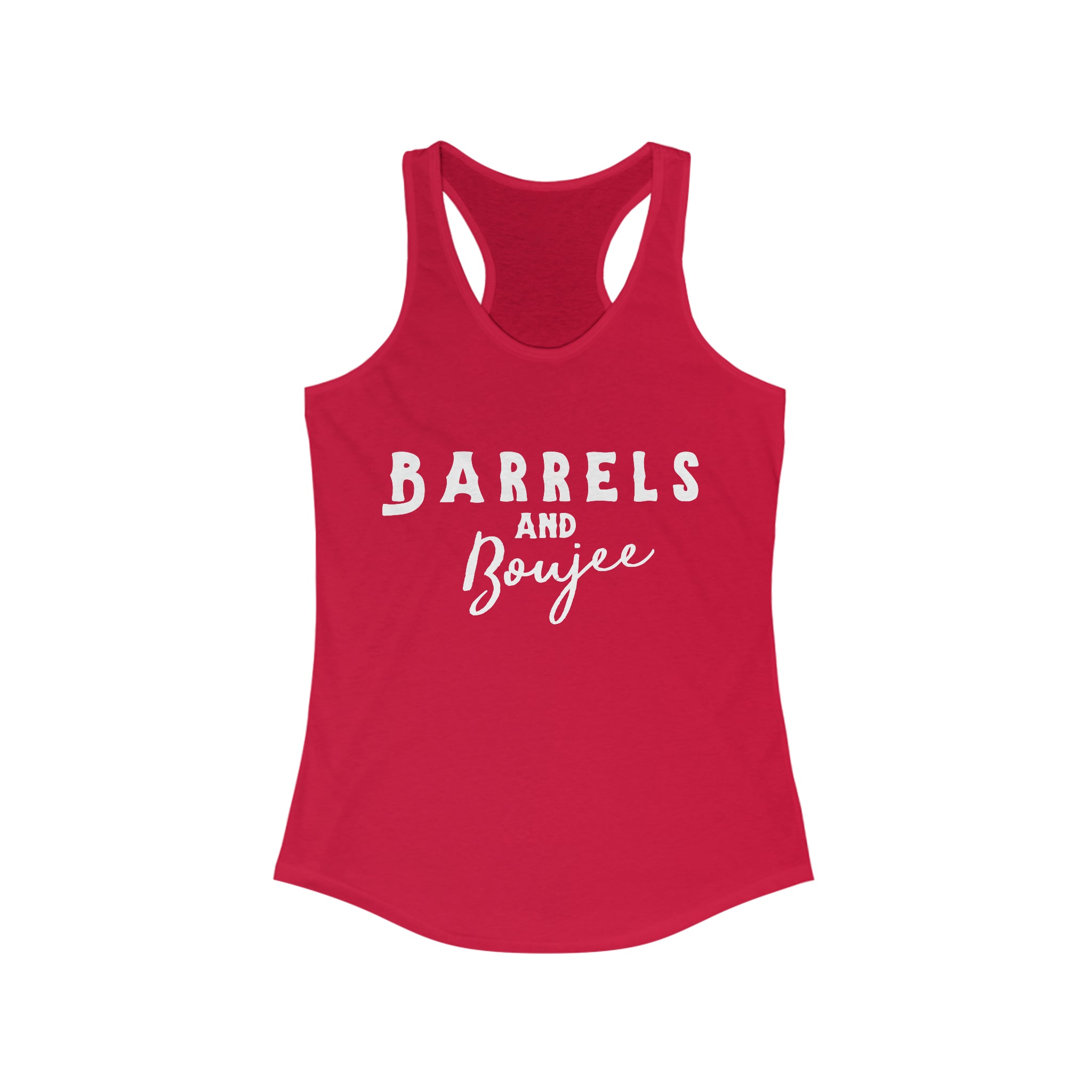 Barrels & Boujee Racerback Tank Horse Riding Discipline Tee Printify XS Solid Red