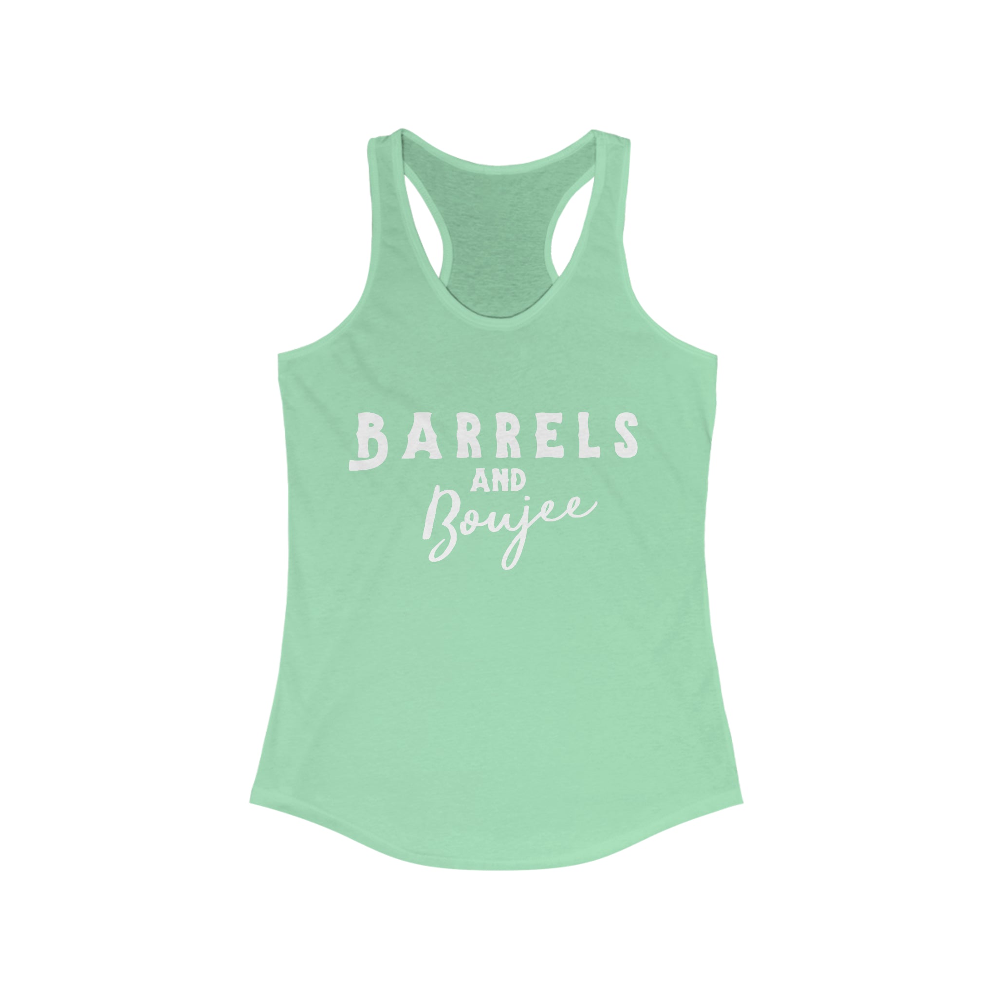 Barrels & Boujee Racerback Tank Horse Riding Discipline Tee Printify XS Solid Mint