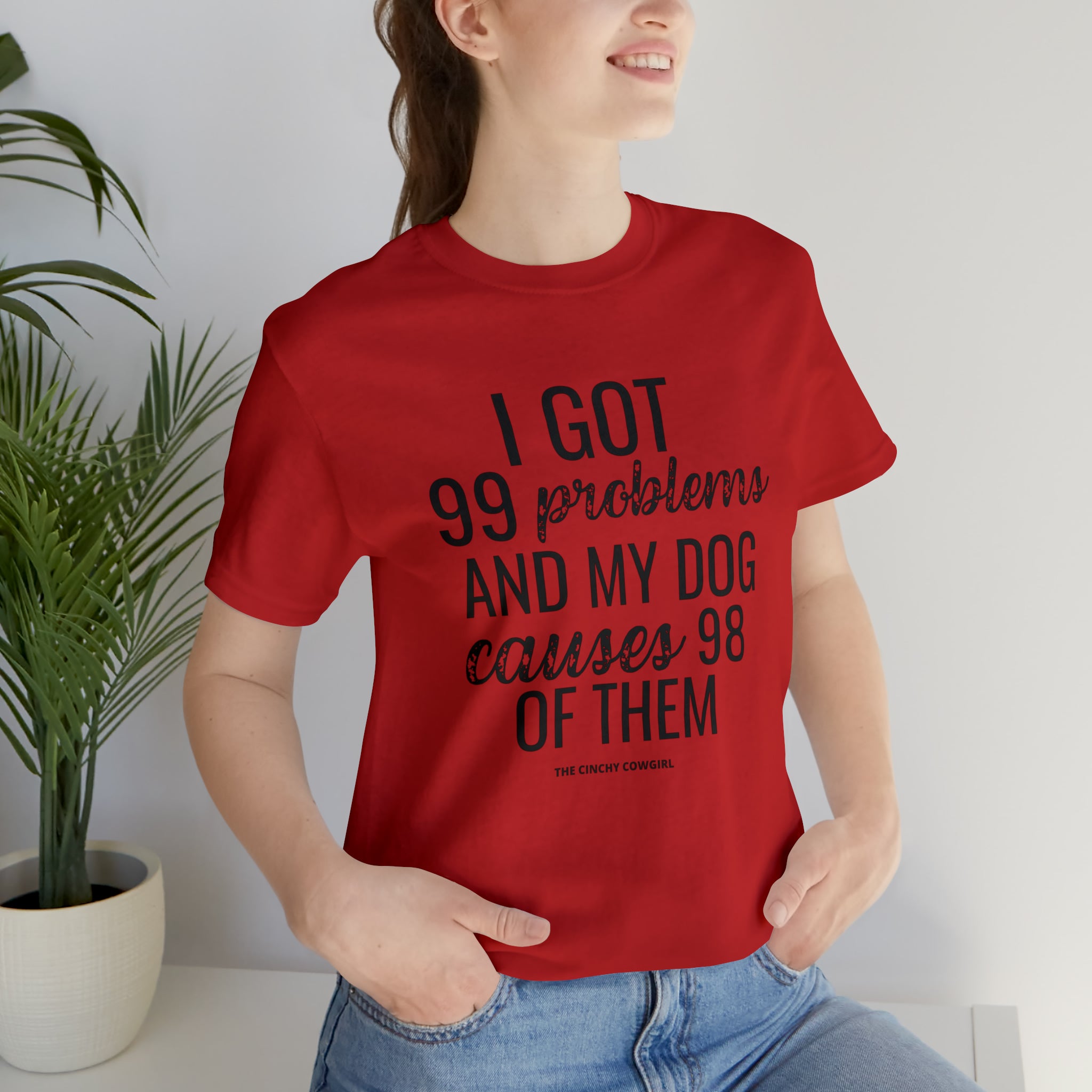 Dog Problems Short Sleeve Tee tcc graphic tee Printify Red XS