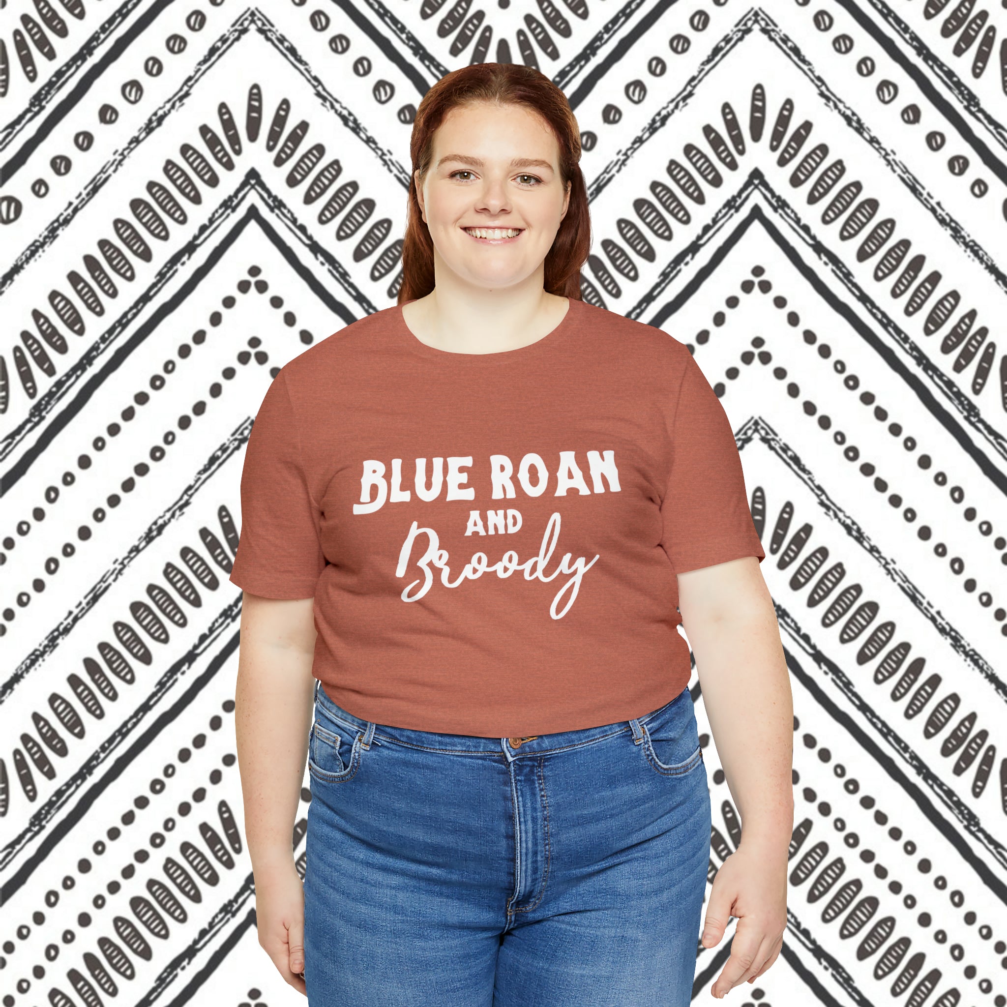 Blue Roan & Broody Short Sleeve Tee Horse Color Shirt Printify