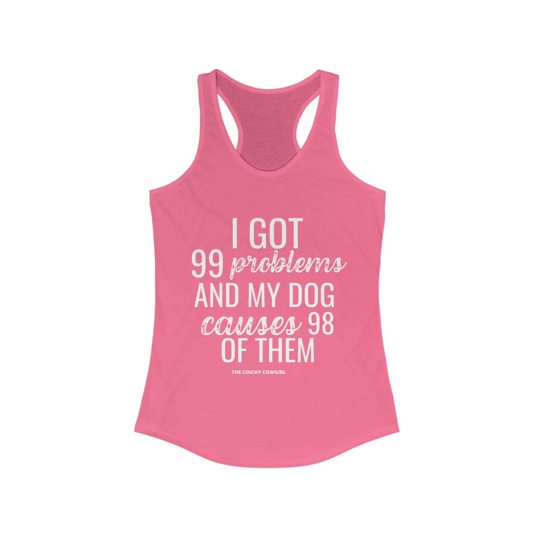 Dog Problems Racerback Tank tcc graphic tee Printify XS Solid Hot Pink