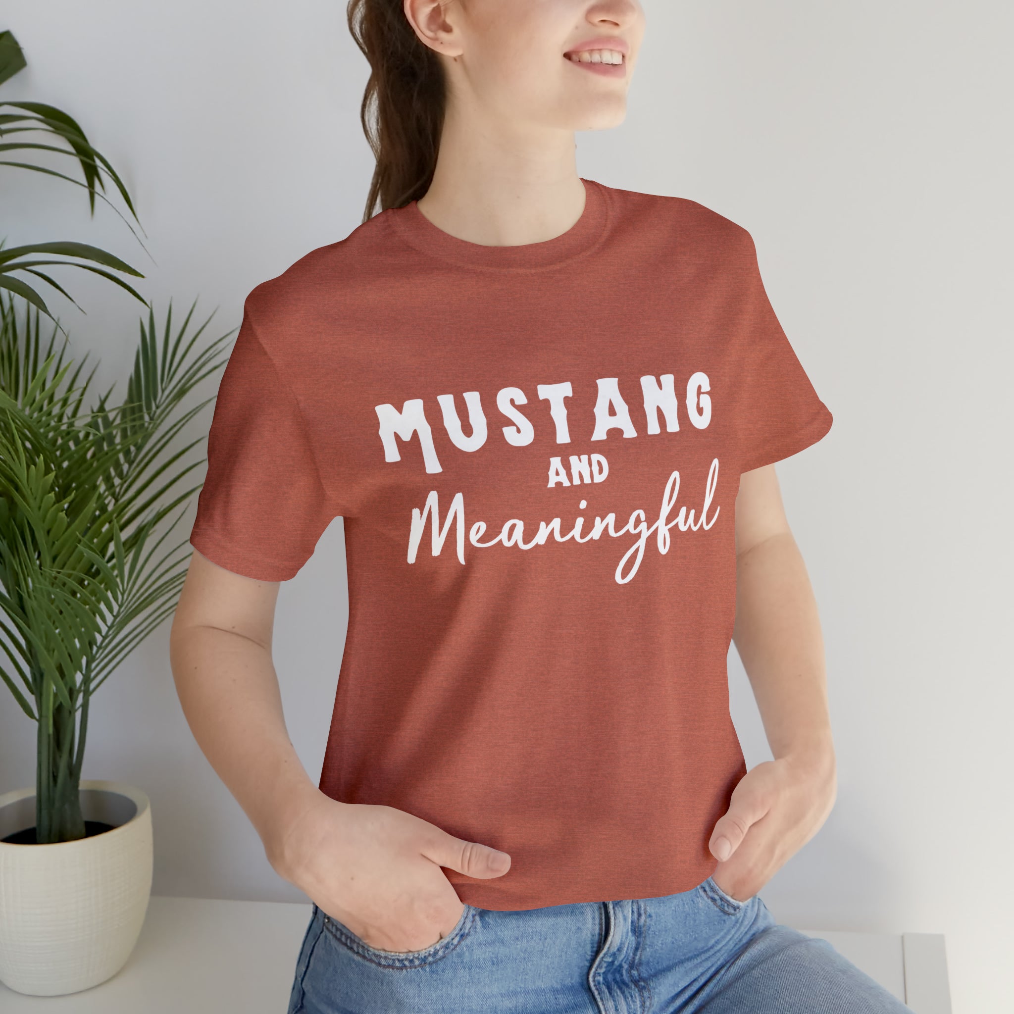 Mustang & Meaningful Short Sleeve Tee Horse Color Shirt Printify Heather Clay XS