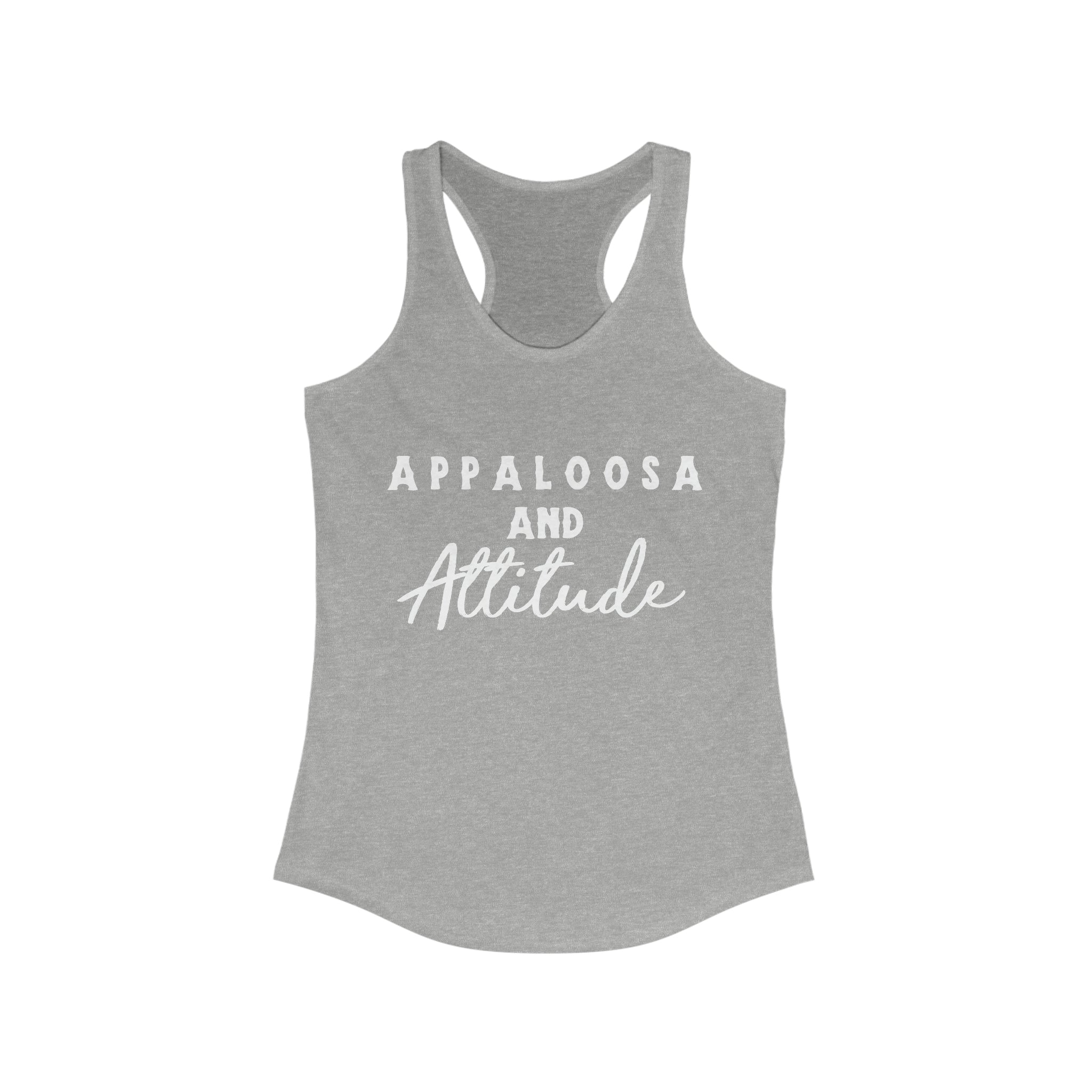 Appaloosa & Attitude Racerback Tank Horse Color Shirt Printify XS Heather Grey