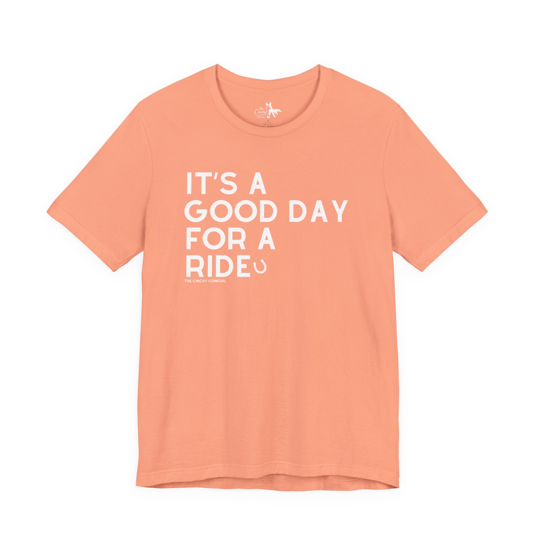It's A Good Day For A Ride Short Sleeve Tee graphic tee The Cinchy Cowgirl - Print Sunset XS