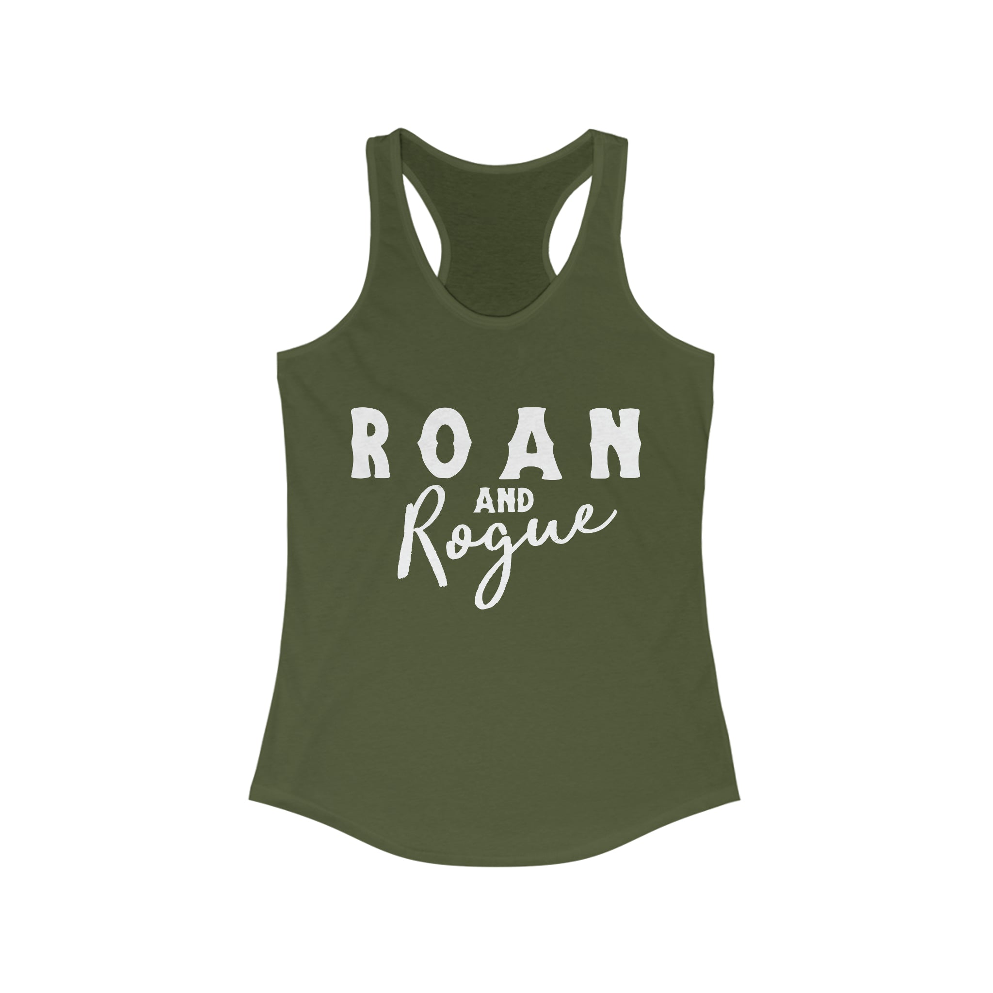 Roan & Rogue Racerback Tank Horse Color Shirts Printify XS Solid Military Green