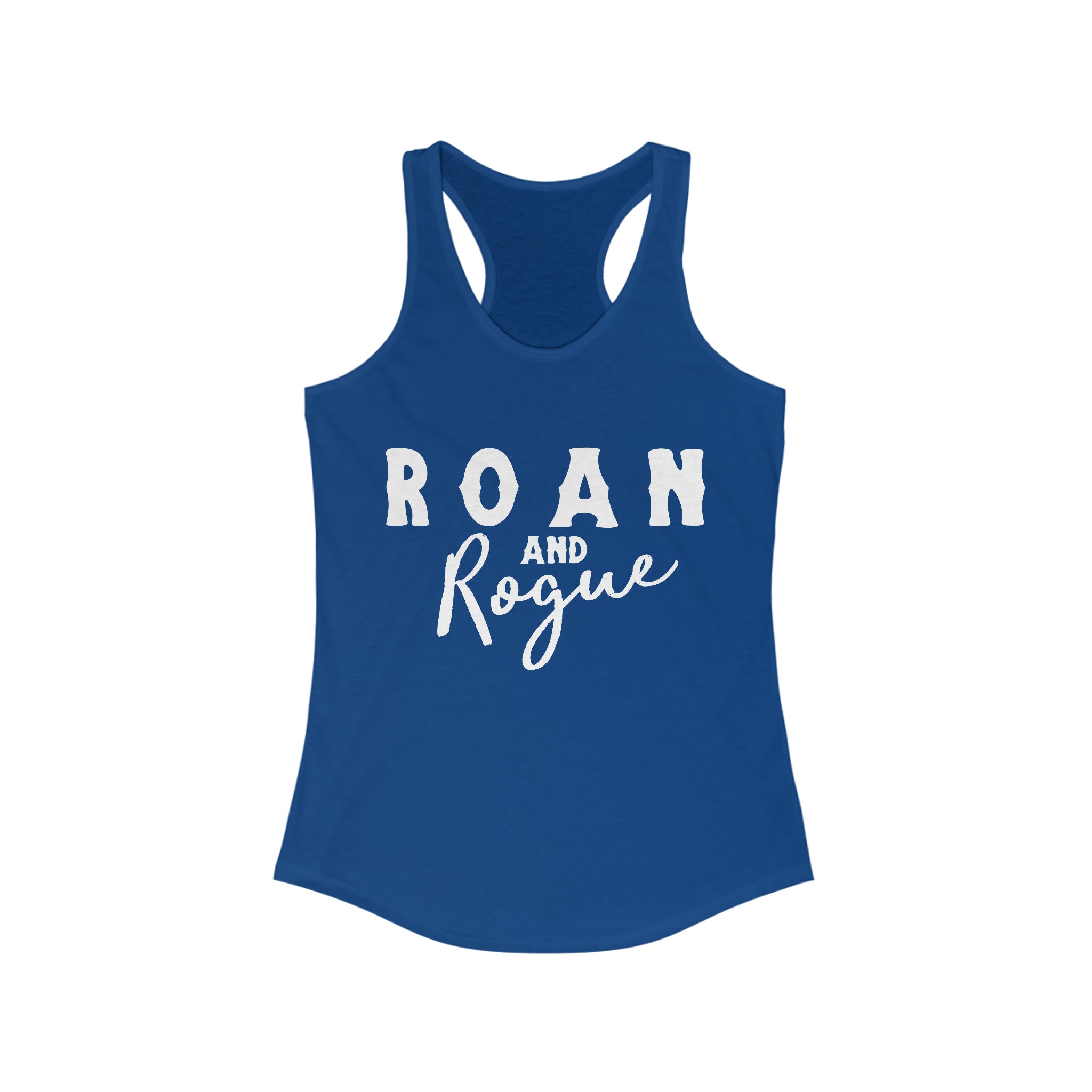 Roan & Rogue Racerback Tank Horse Color Shirts Printify XS Solid Royal