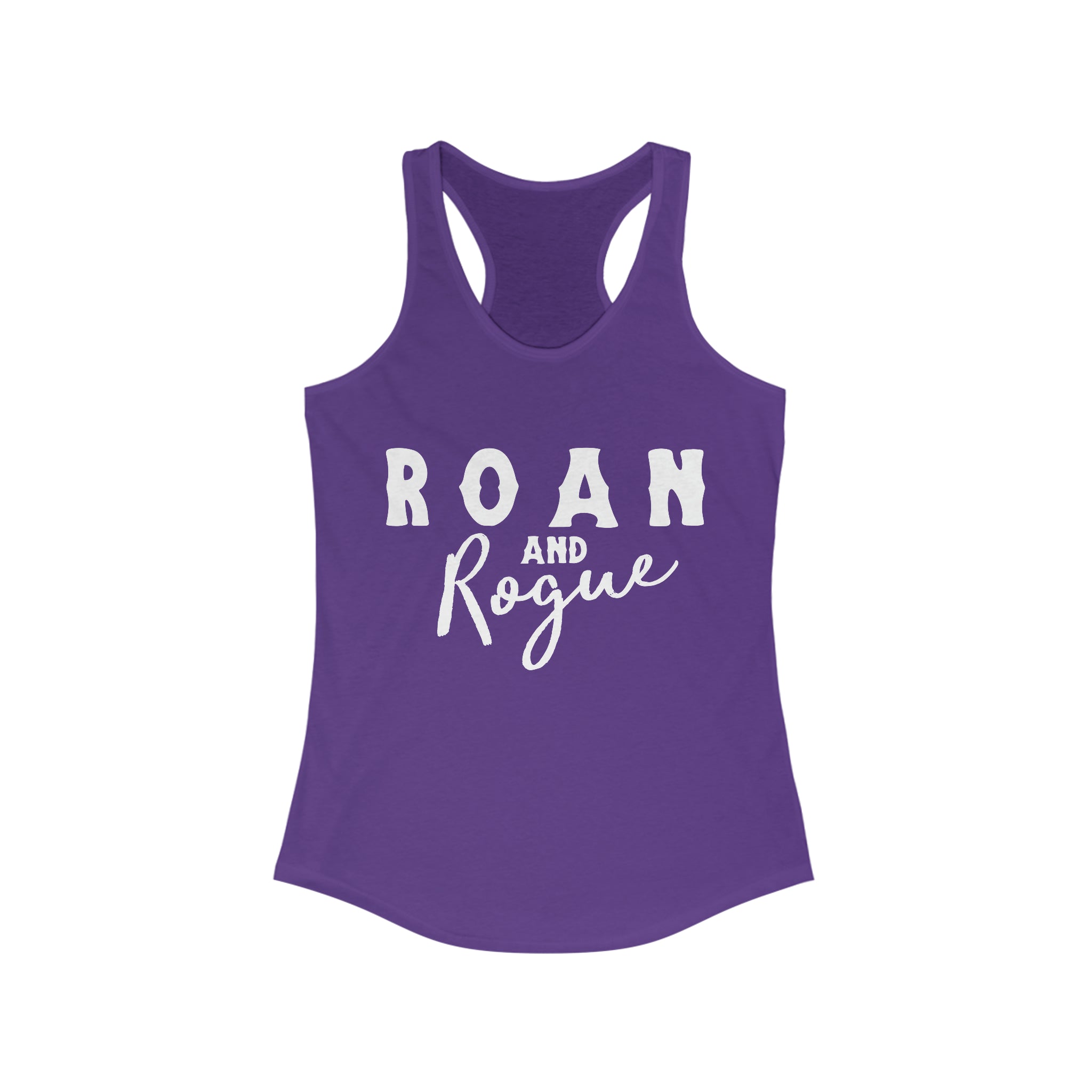 Roan & Rogue Racerback Tank Horse Color Shirts Printify XS Solid Purple Rush