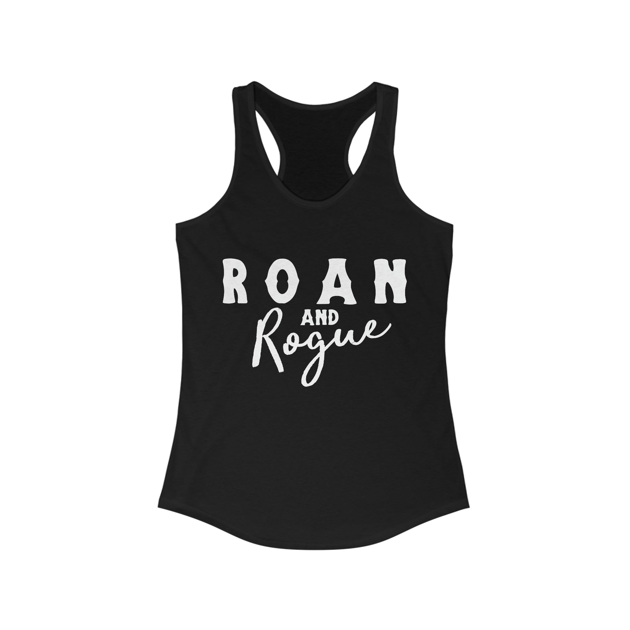 Roan & Rogue Racerback Tank Horse Color Shirts Printify XS Solid Black