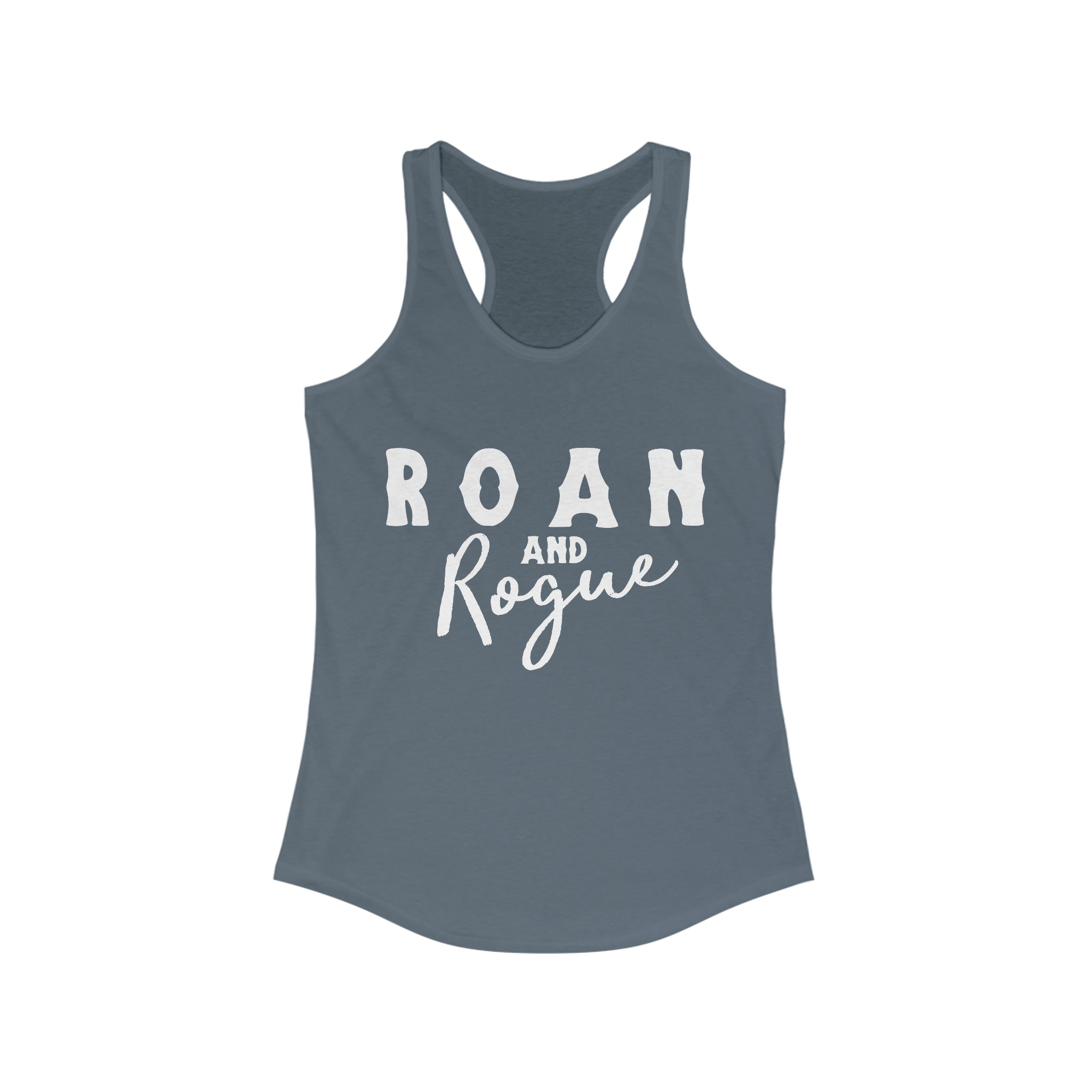 Roan & Rogue Racerback Tank Horse Color Shirts Printify XS Solid Indigo