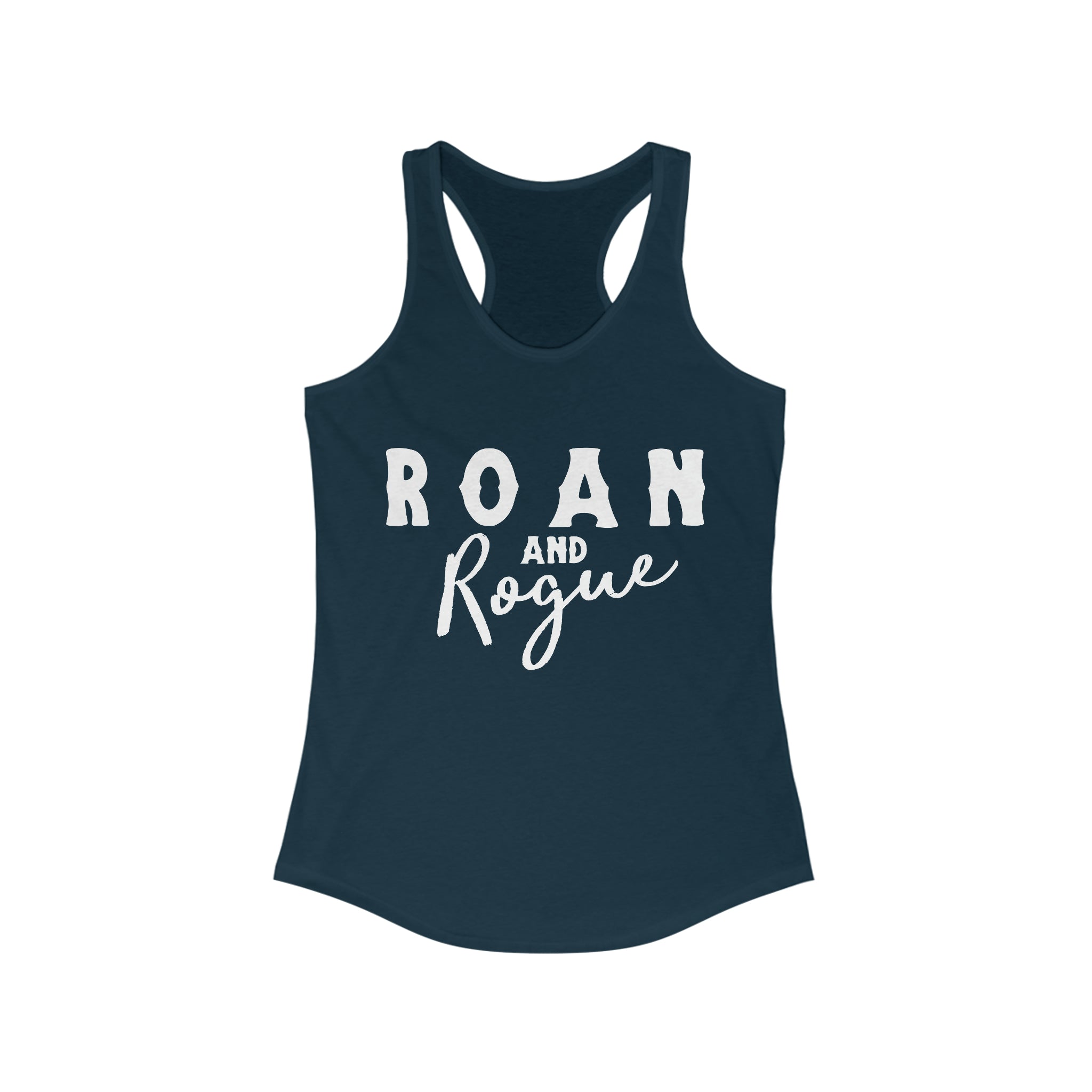Roan & Rogue Racerback Tank Horse Color Shirts Printify XS Solid Midnight Navy
