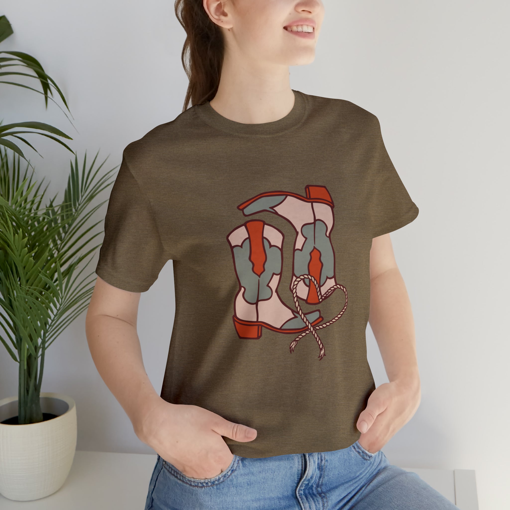Pair A' Boots Short Sleeve Tee tcc graphic tee Printify Heather Olive XS