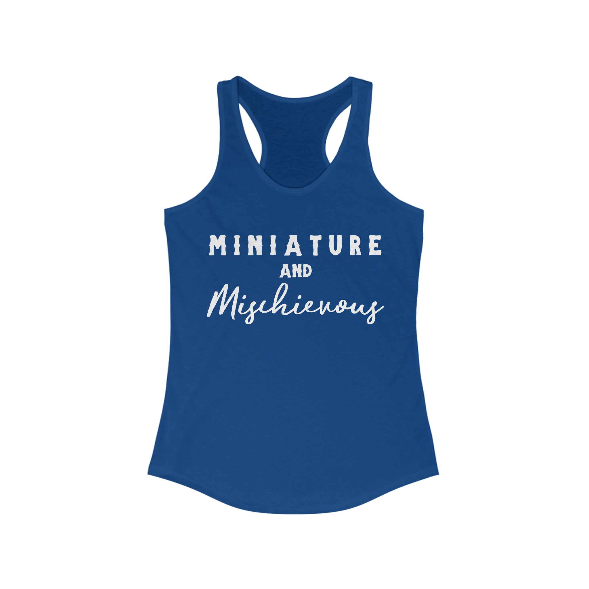 Miniature & Mischievous Racerback Tank Horse Color Shirts Printify XS Solid Royal