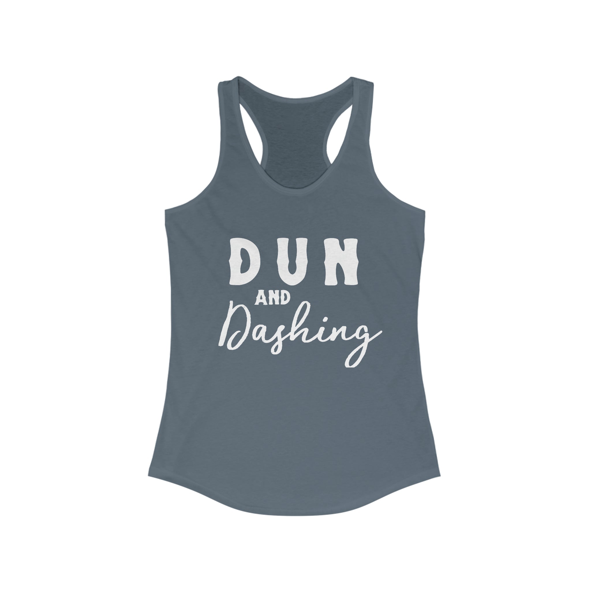 Dun & Dashing Racerback Tank Horse Color Shirts Printify XS Solid Indigo