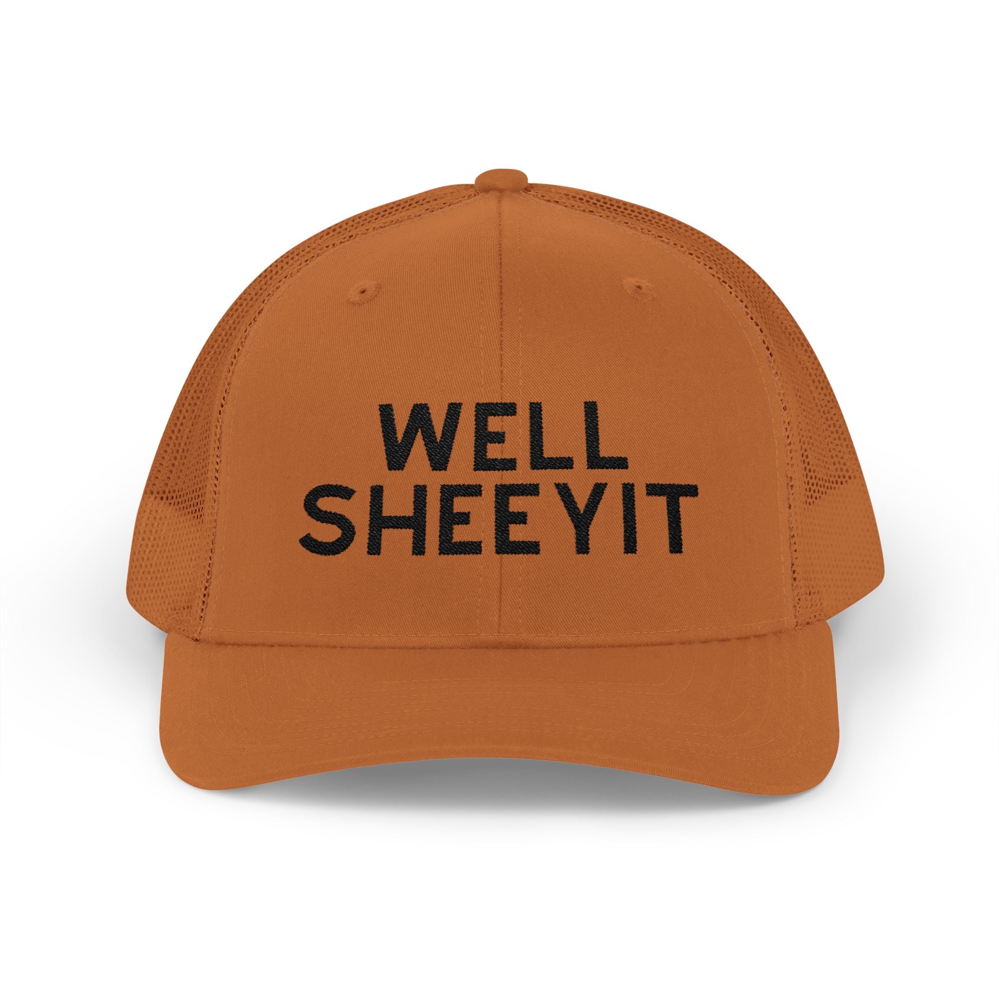Well Sheeyit Trucker Hat Embroidered TCC Hat The Cinchy Cowgirl- Print Caramel