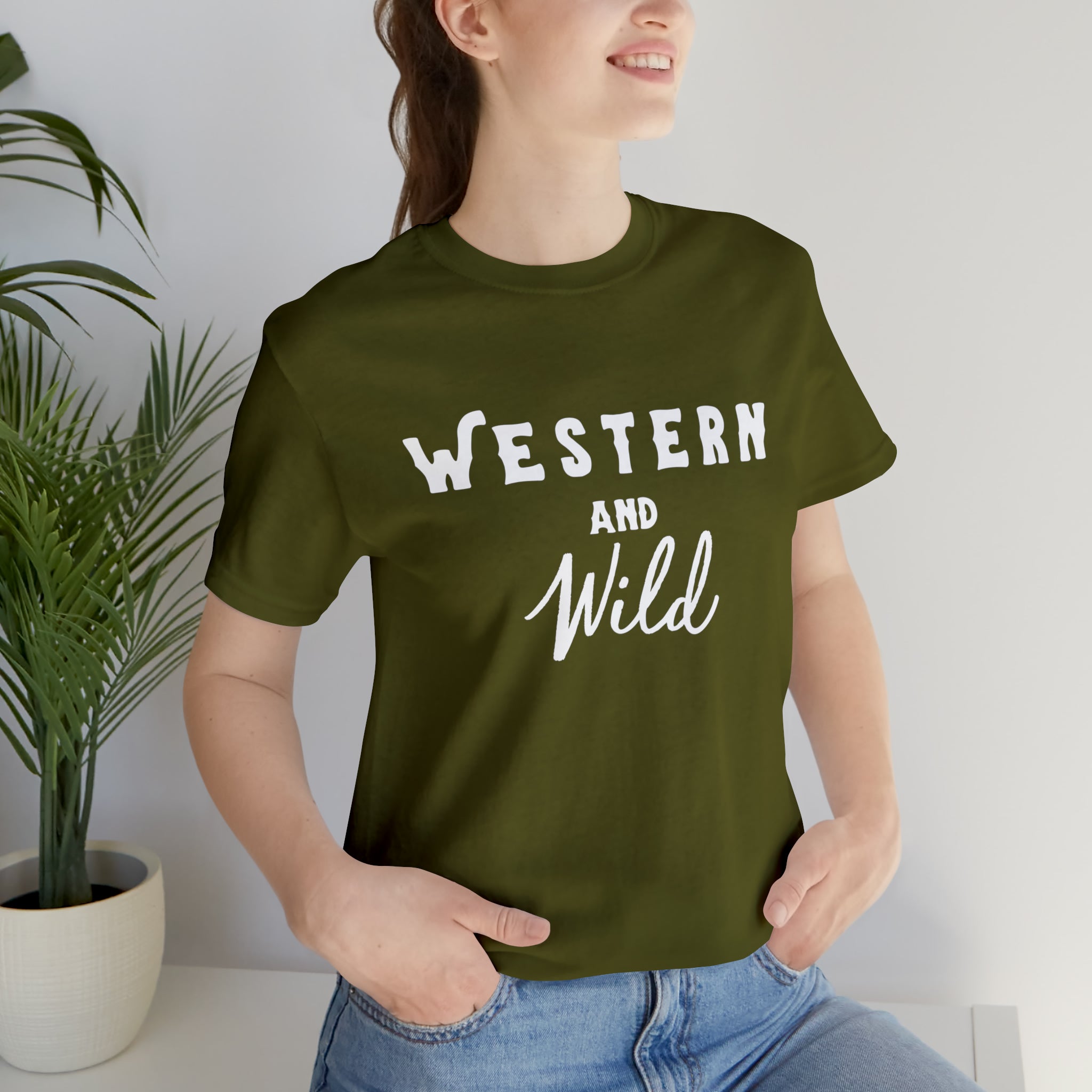 Western & Wild Short Sleeve Tee Horse Riding Discipline Tee Printify Olive XS