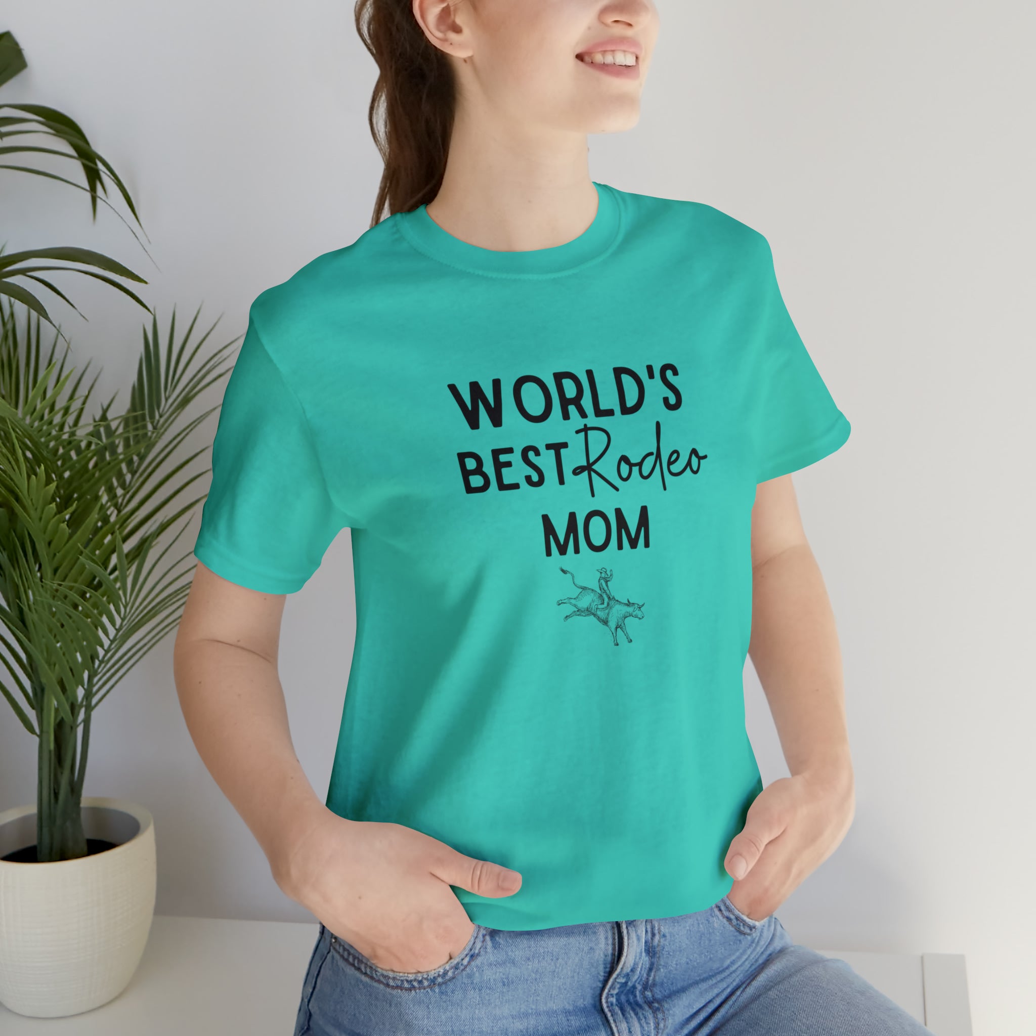 World's Best Rodeo Mom Short Sleeve Tee tcc graphic tee Printify Teal XS