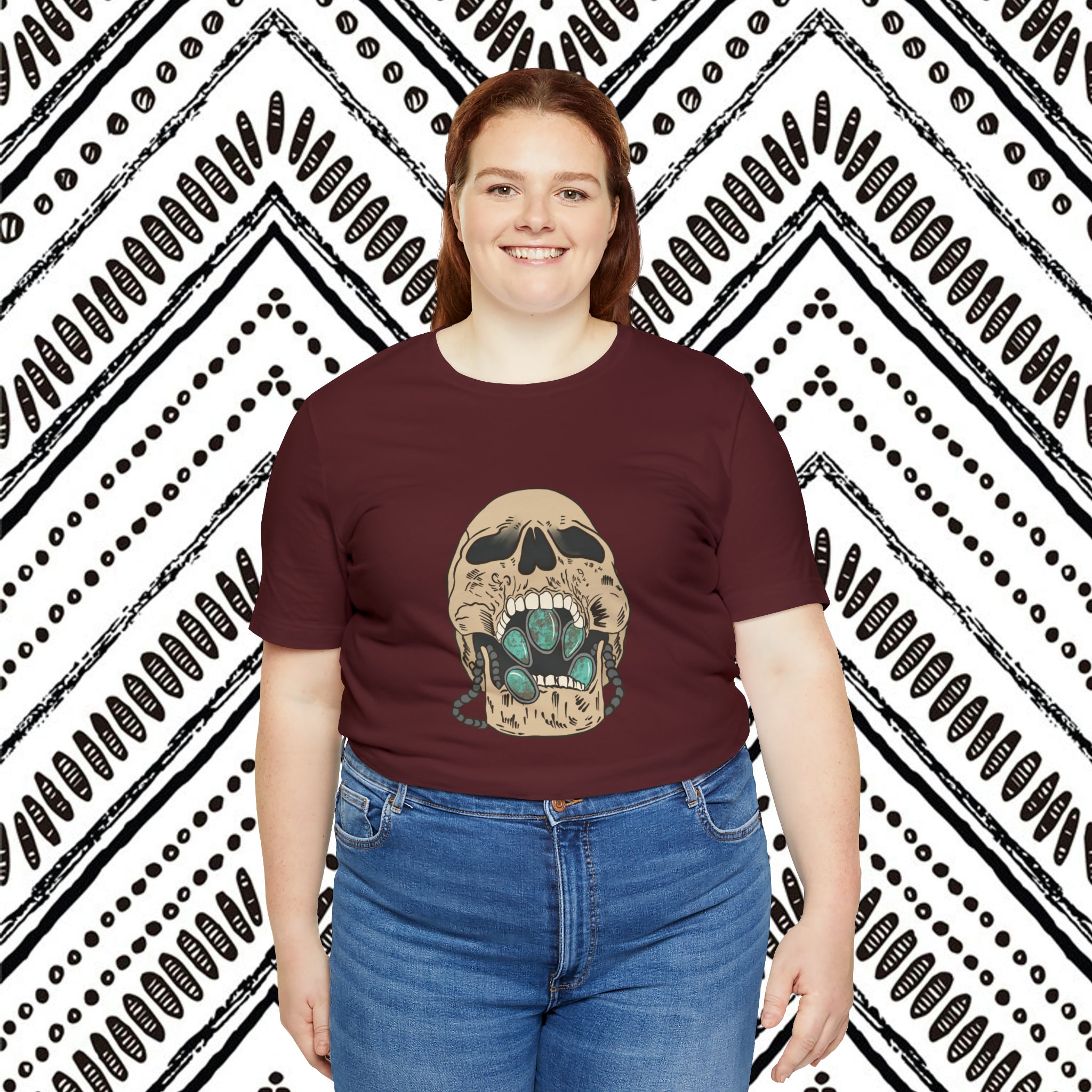 Squash Blossom Skull Short Sleeve Tee tcc graphic tee Printify