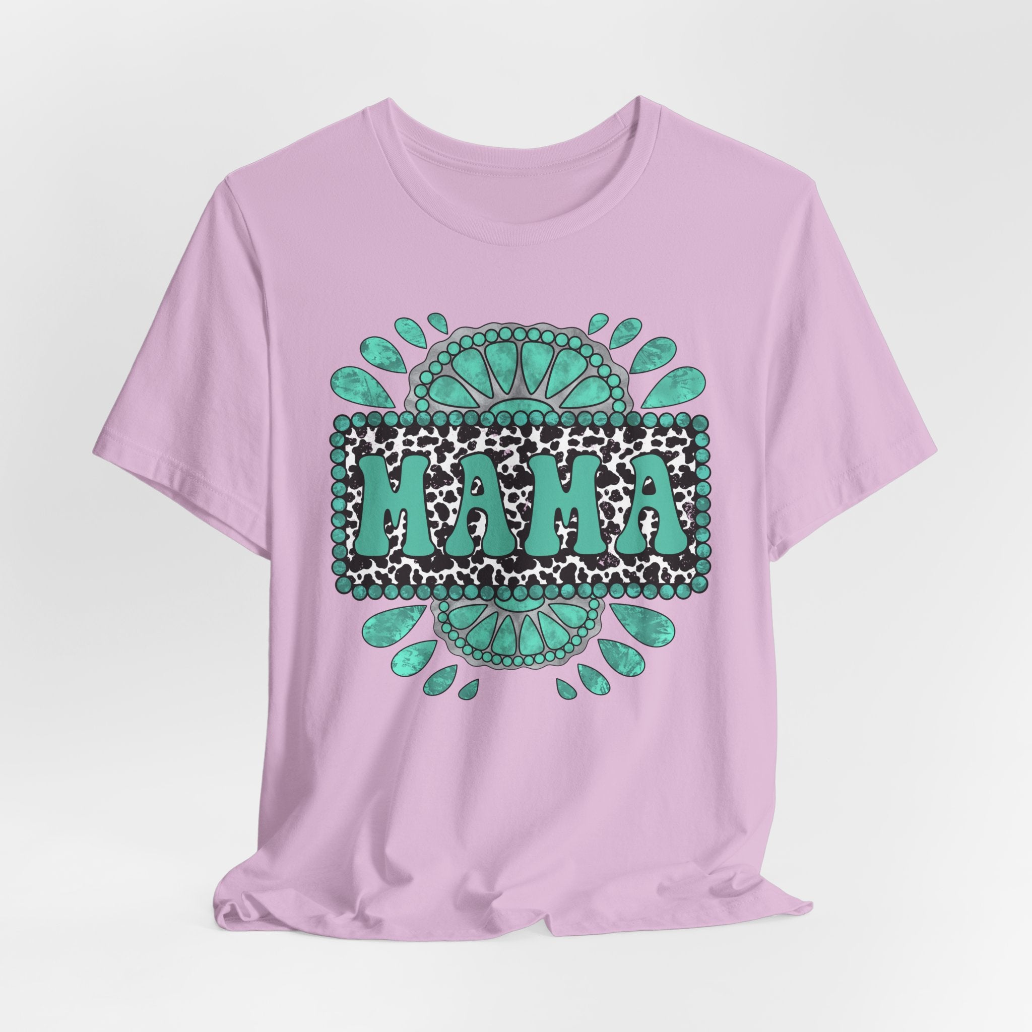 Turquoise Western Mama Short Sleeve Graphic Tee (Available In 14 Colors) T-Shirt Printify Lilac XS