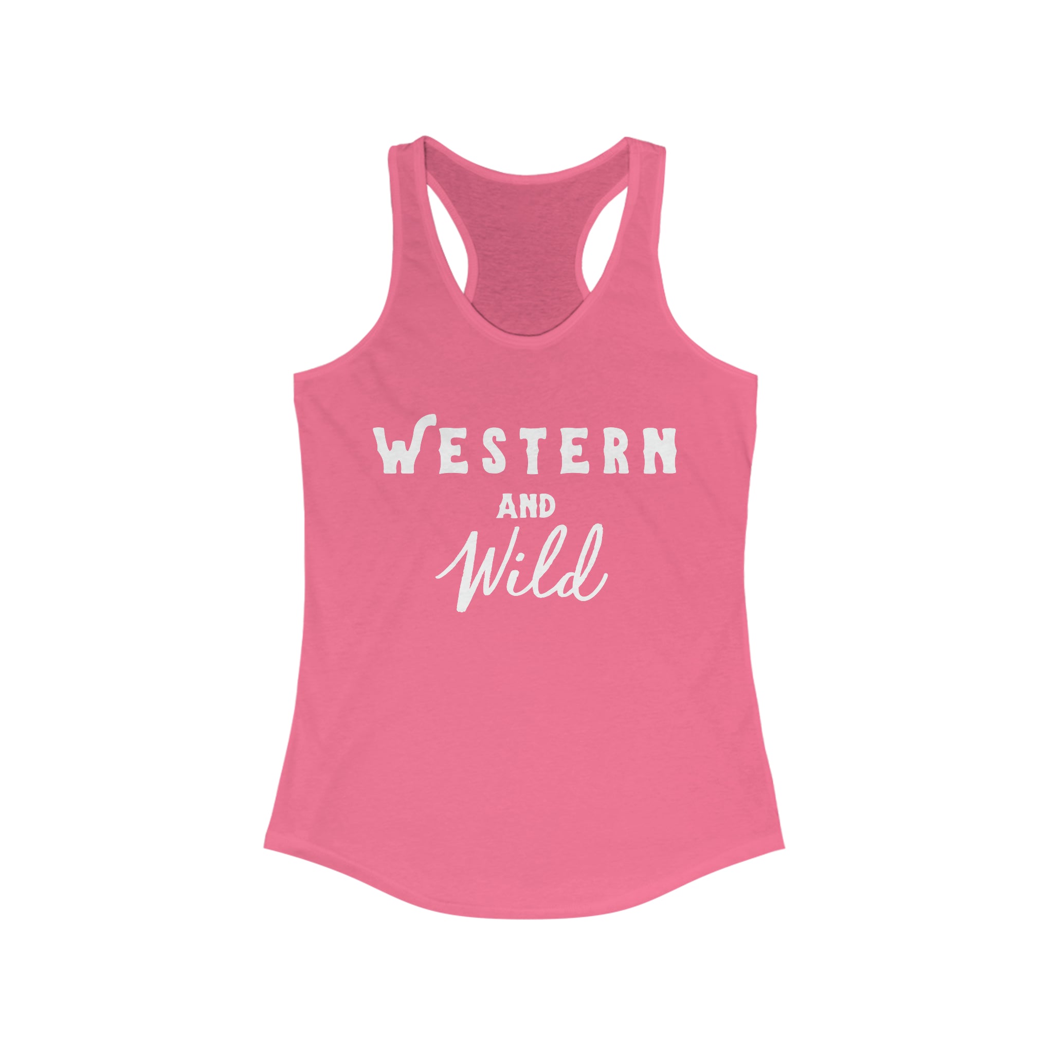 Western & Wild Racerback Tank Horse Riding Discipline Tee Printify XS Solid Hot Pink