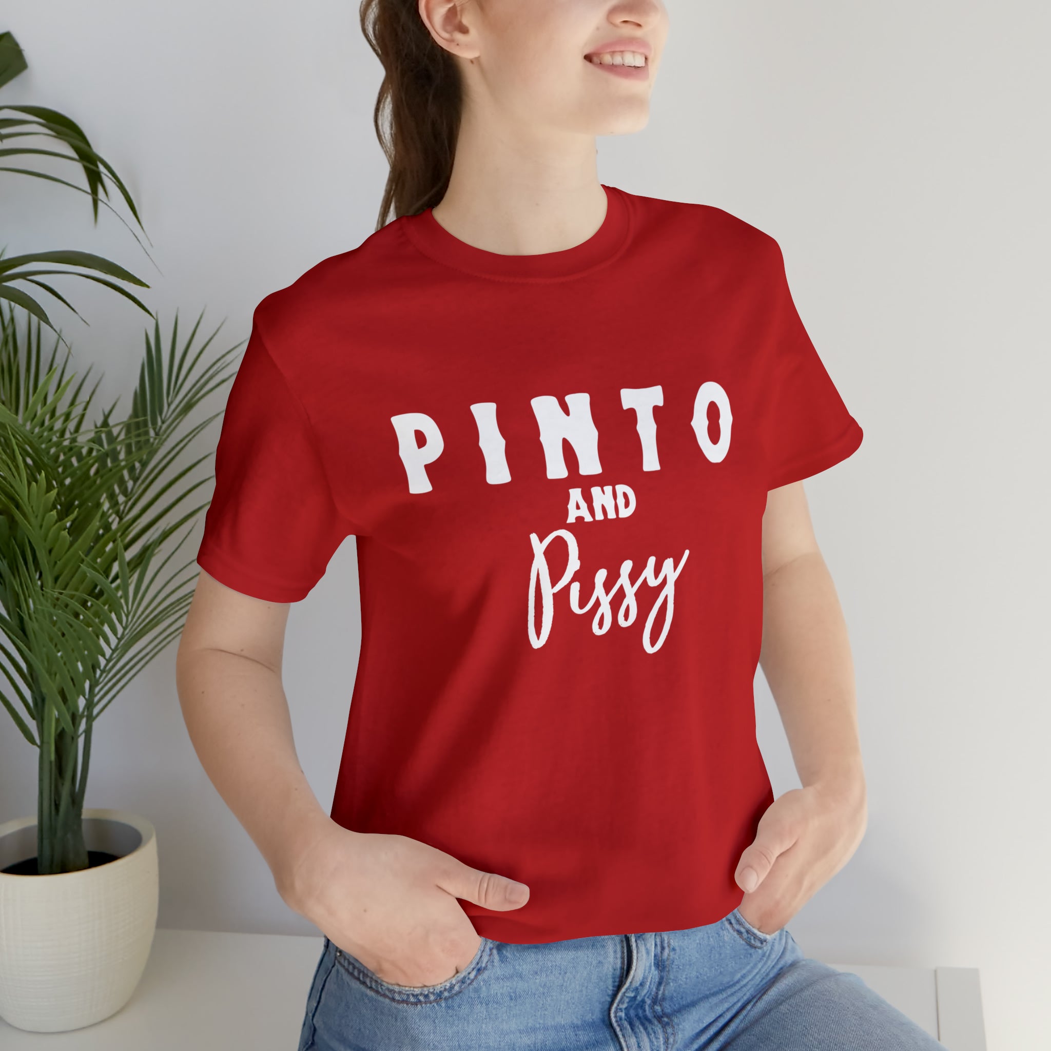 Pinto & Pissy Short Sleeve Tee Horse Color Shirt Printify Red XS