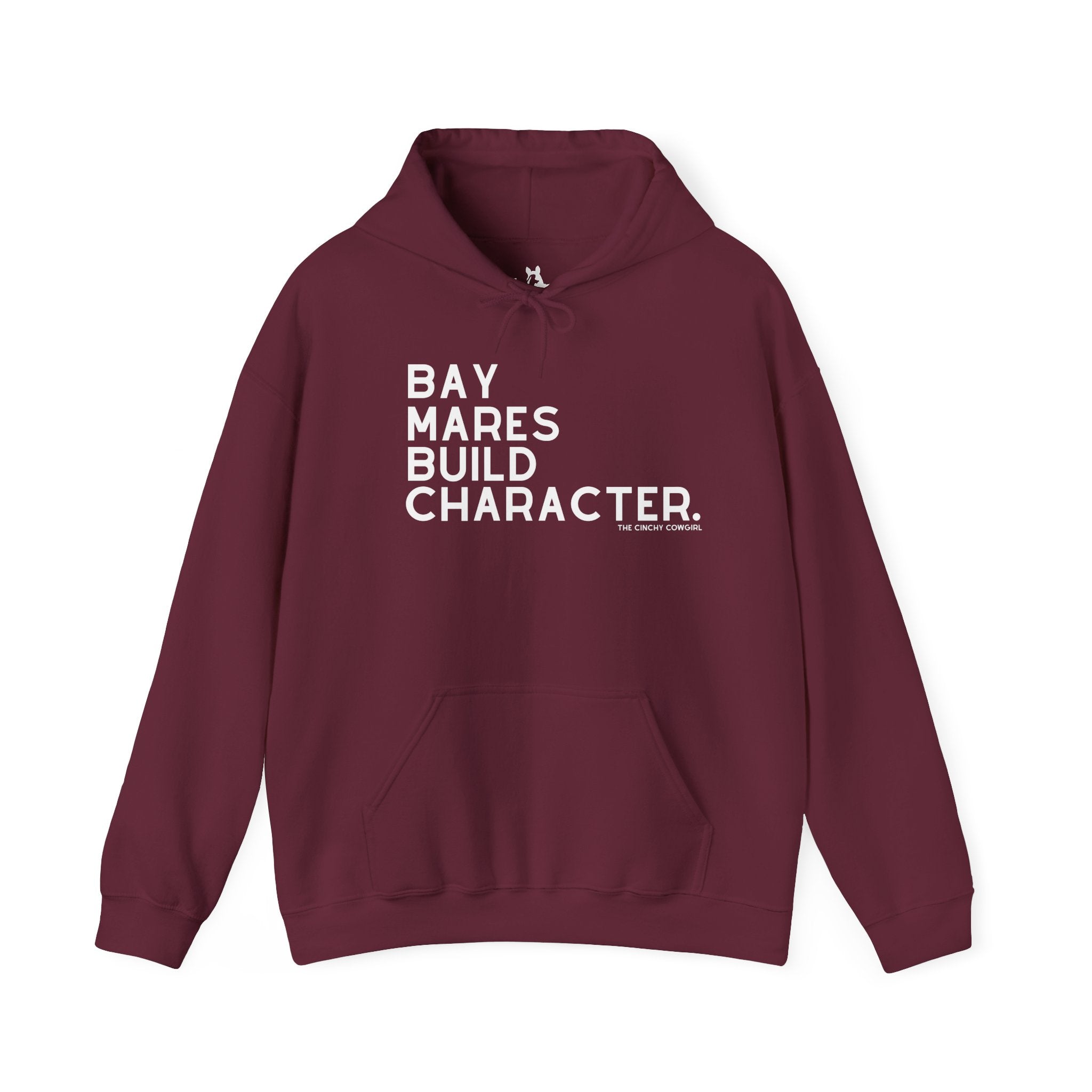 Bay Mares Build Character Hoodie Hoodie The Cinchy Cowgirl - Print Maroon S