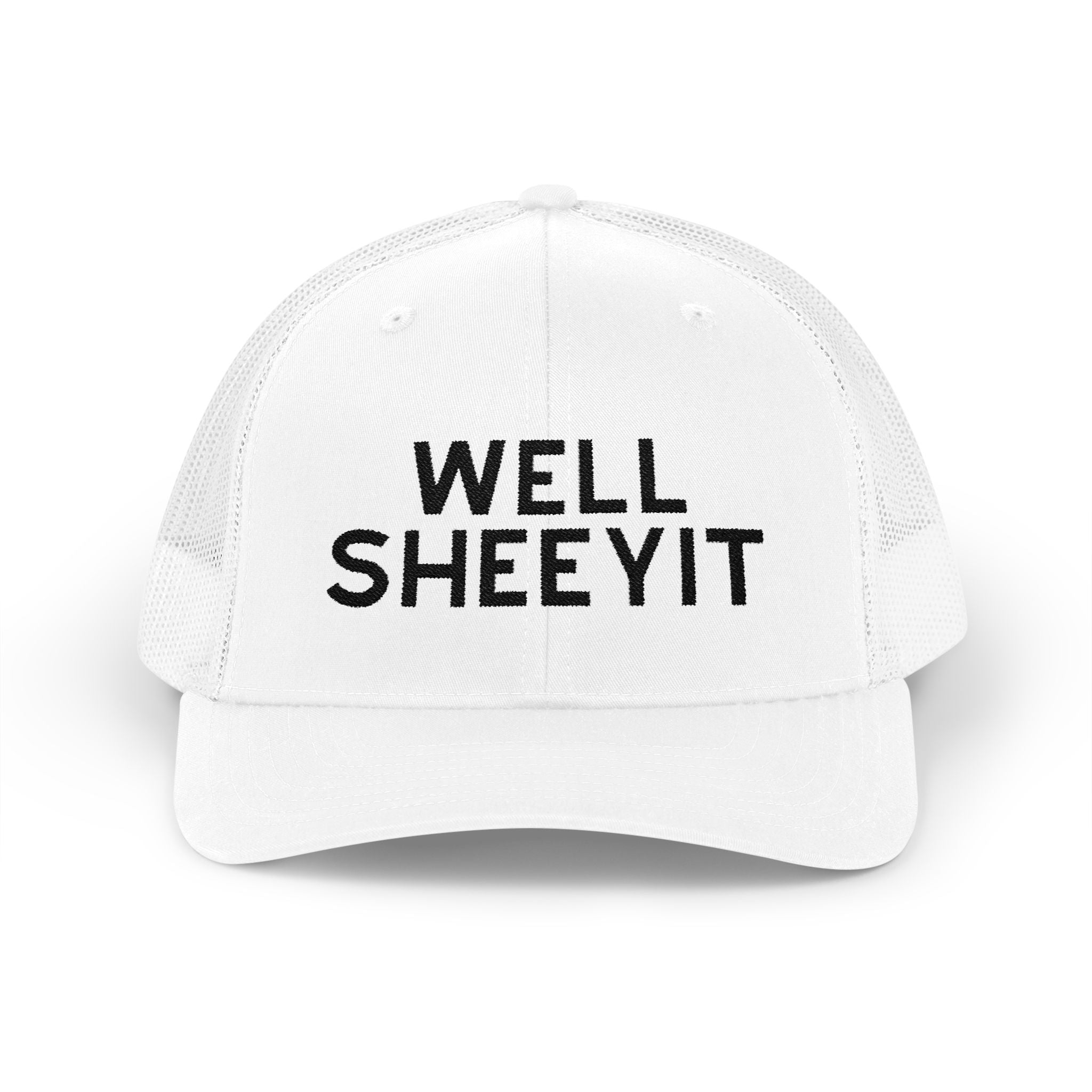 Well Sheeyit Trucker Hat Embroidered TCC Hat The Cinchy Cowgirl- Print White