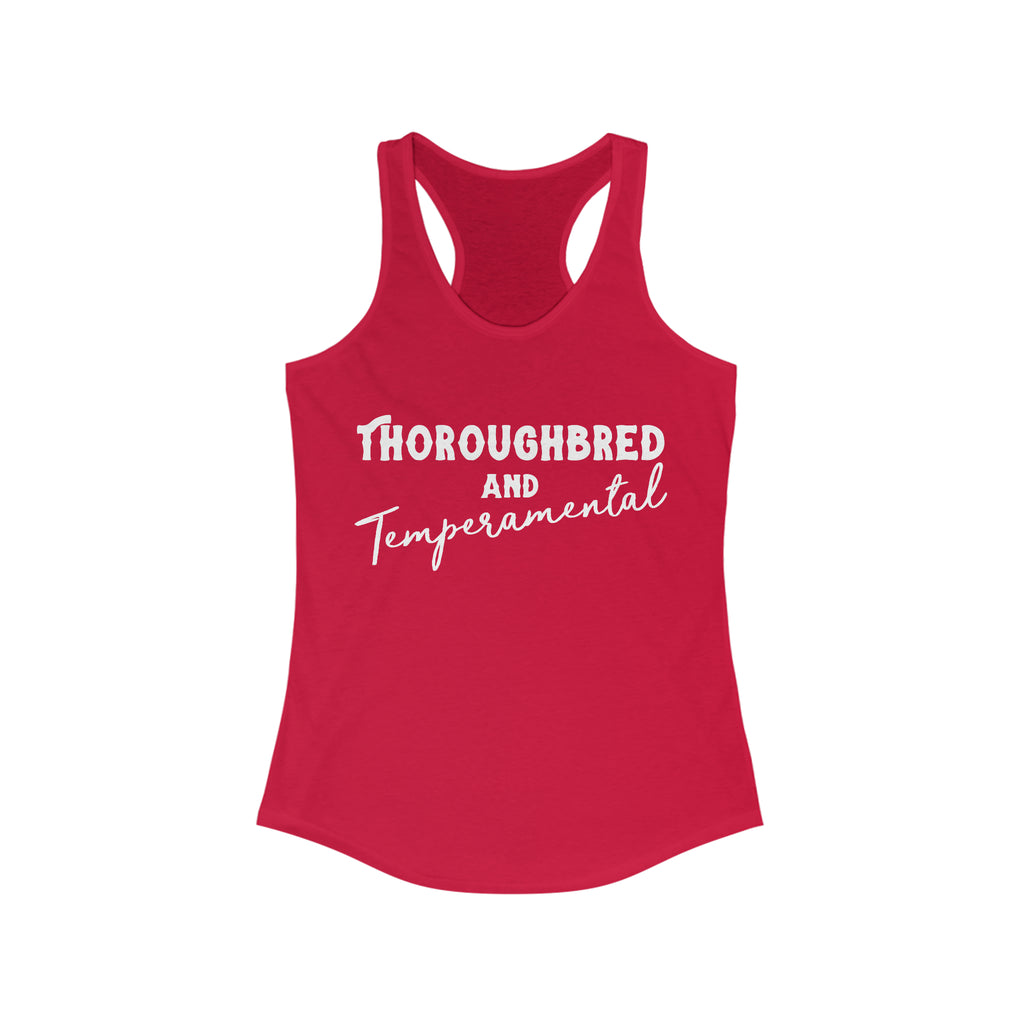 Thoroughbred & Temperamental Racerback Tank Horse Color Shirts Printify XS Solid Red 