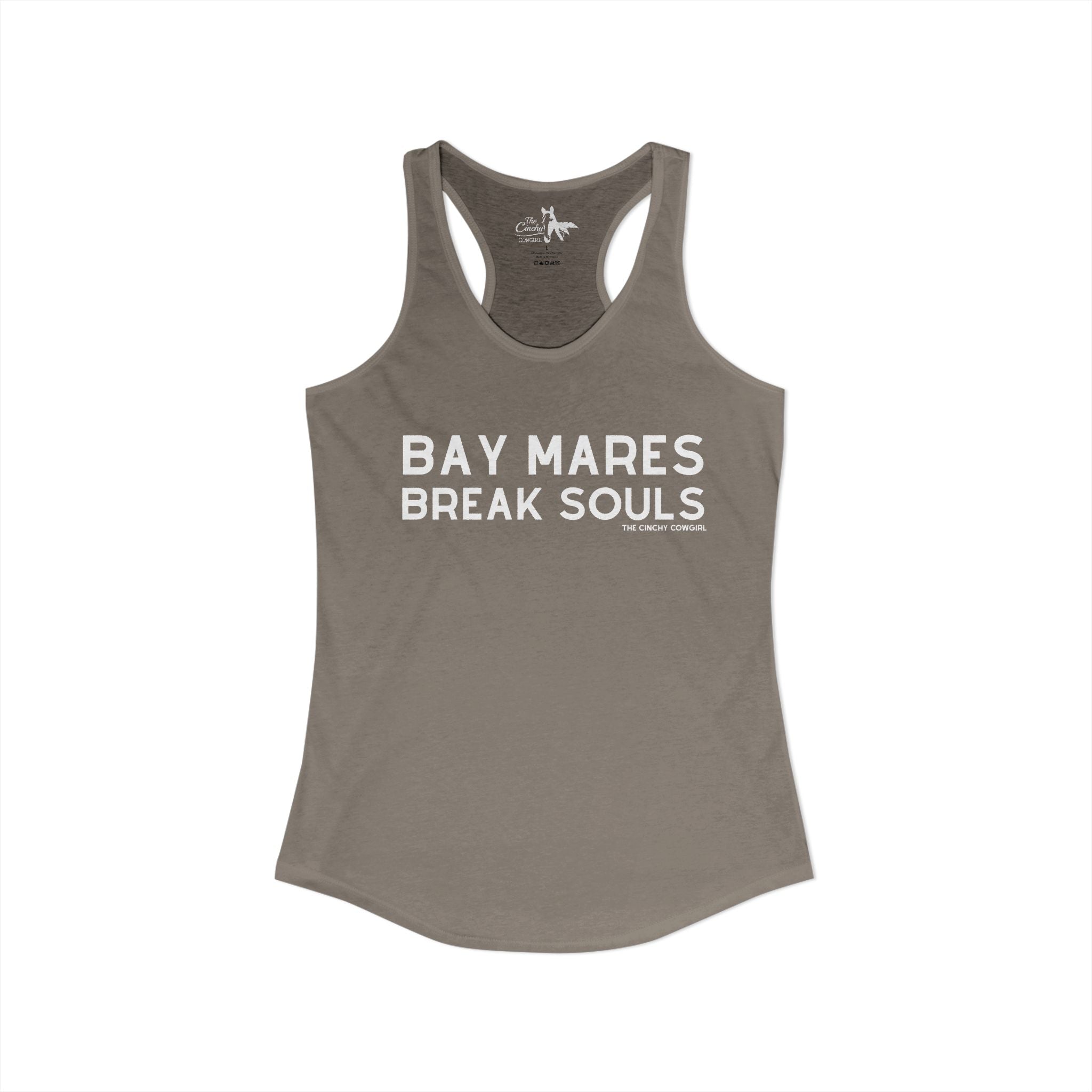 Bay Mares Break Souls Tank Top graphic tank The Cinchy Cowgirl - Print XS Solid Warm Gray