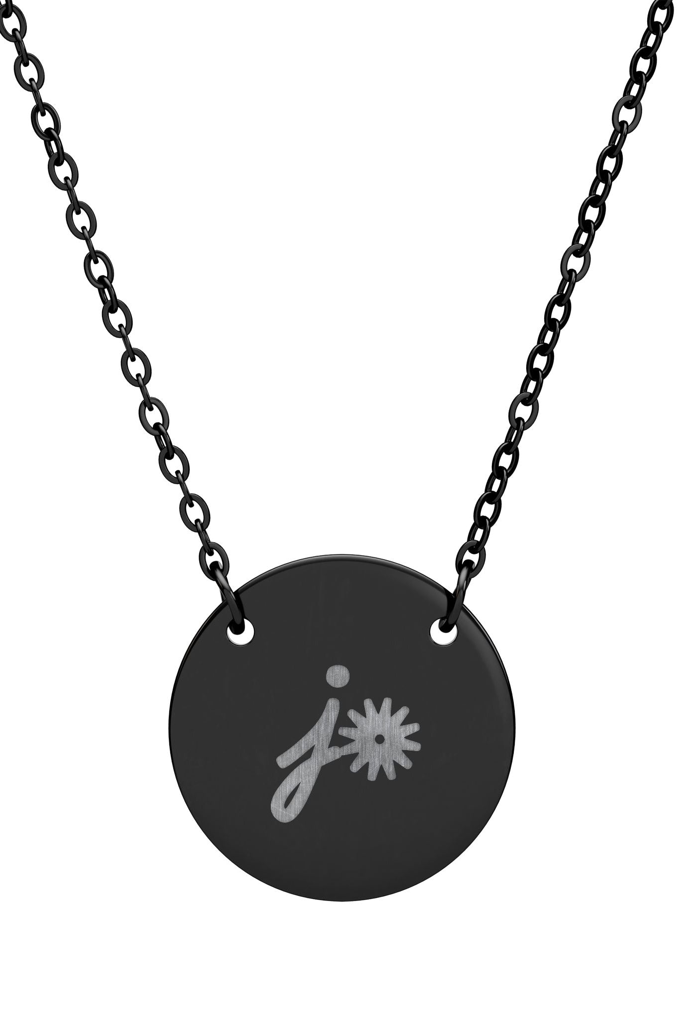 Personalized Cattle Brand Necklace Personalized Necklace The Cinchy Cowgirl - Print One Size Black PVD coating