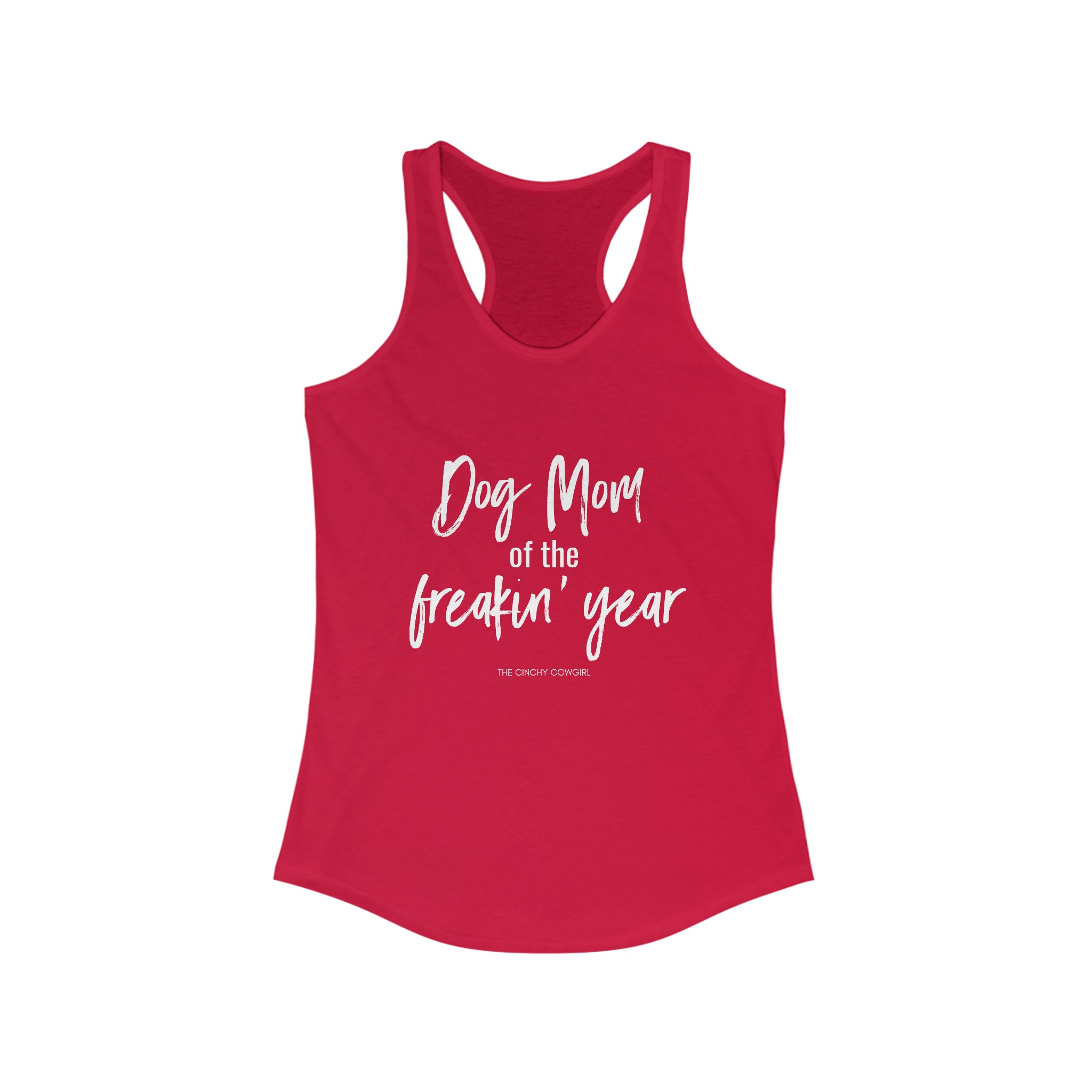 Dog Mom of the Freakin' Year Racerback Tank tcc graphic tee Printify XS Solid Red