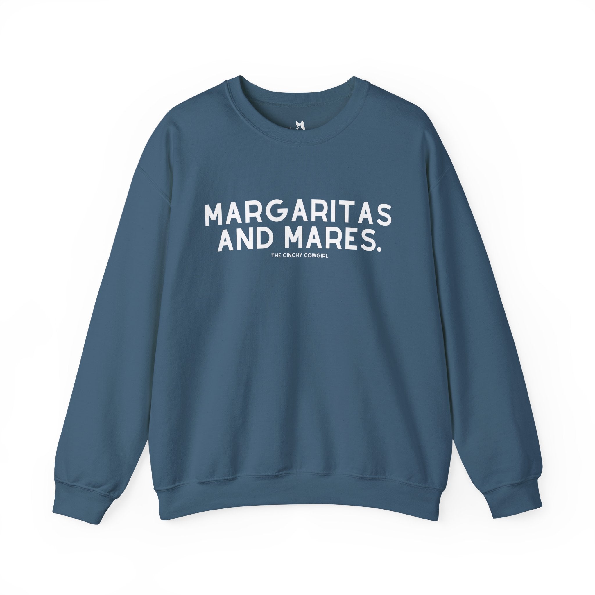 Margaritas and Mares Pullover Graphic Pullover The Cinchy Cowgirl - Print S Indigo Blue